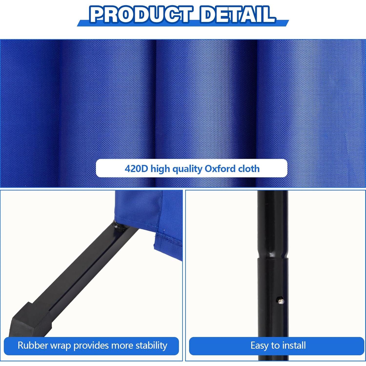 Barrera de Tenis de Mesa VercanMonth 233.7x70 cm 2 Pcs Azul