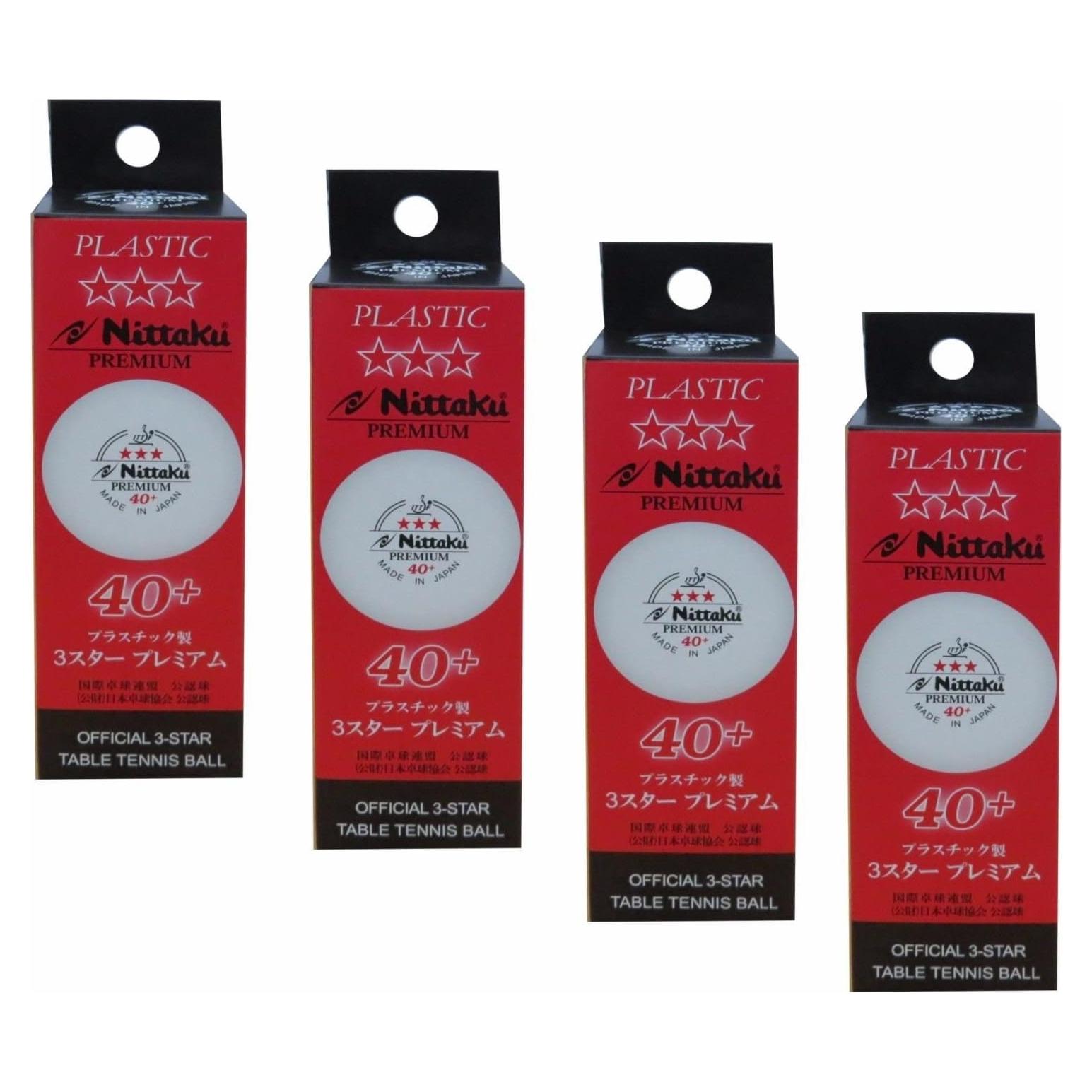 Bolas de Tenis de Mesa NITTAKU 3-Star Premium 40mm - 12 Unidades
