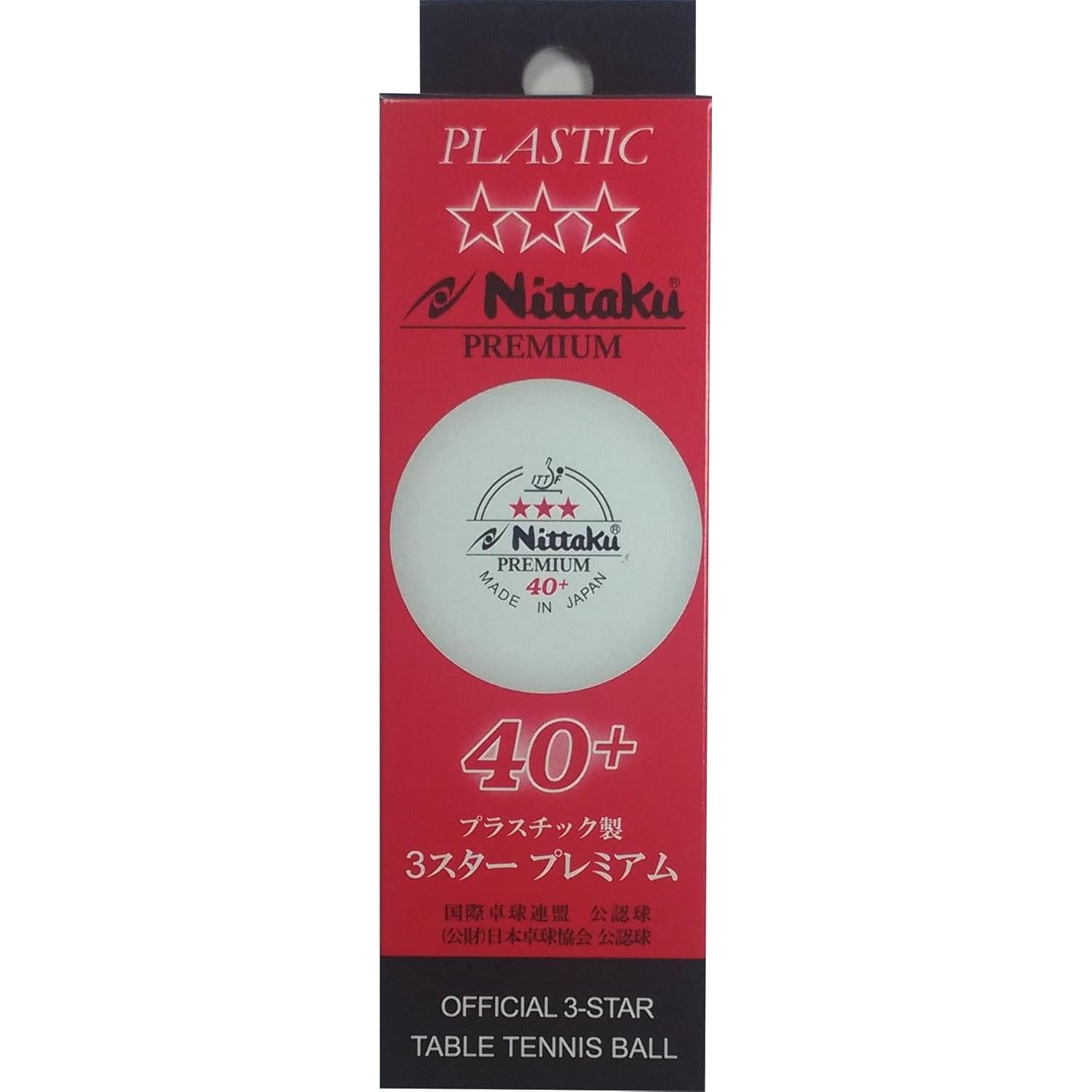 Bolas de Tenis de Mesa NITTAKU 3-Star Premium 40mm - 12 Unidades