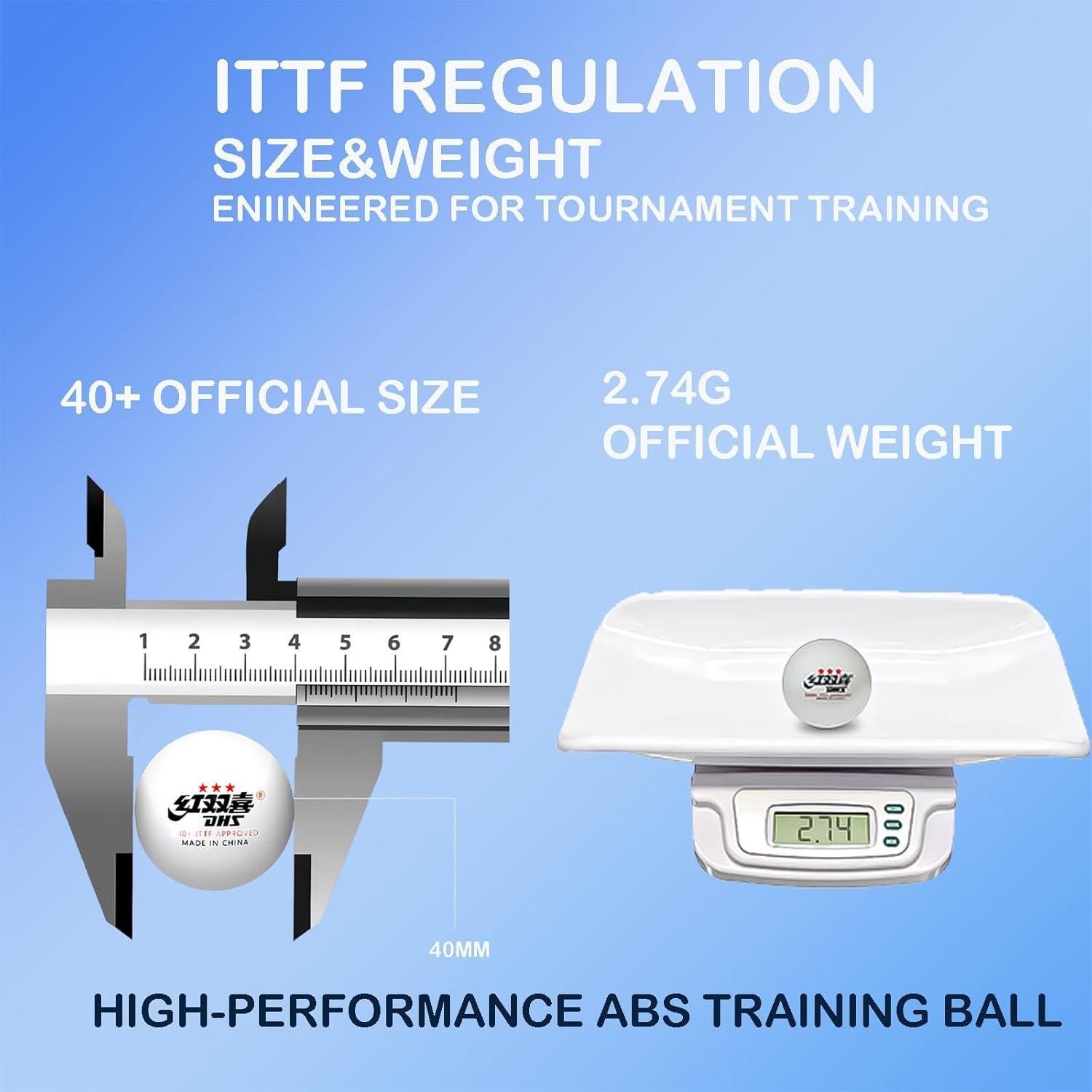 Pelotas de Tenis de Mesa Doble Felicidad DHS 3 Estrellas 10 Pcs