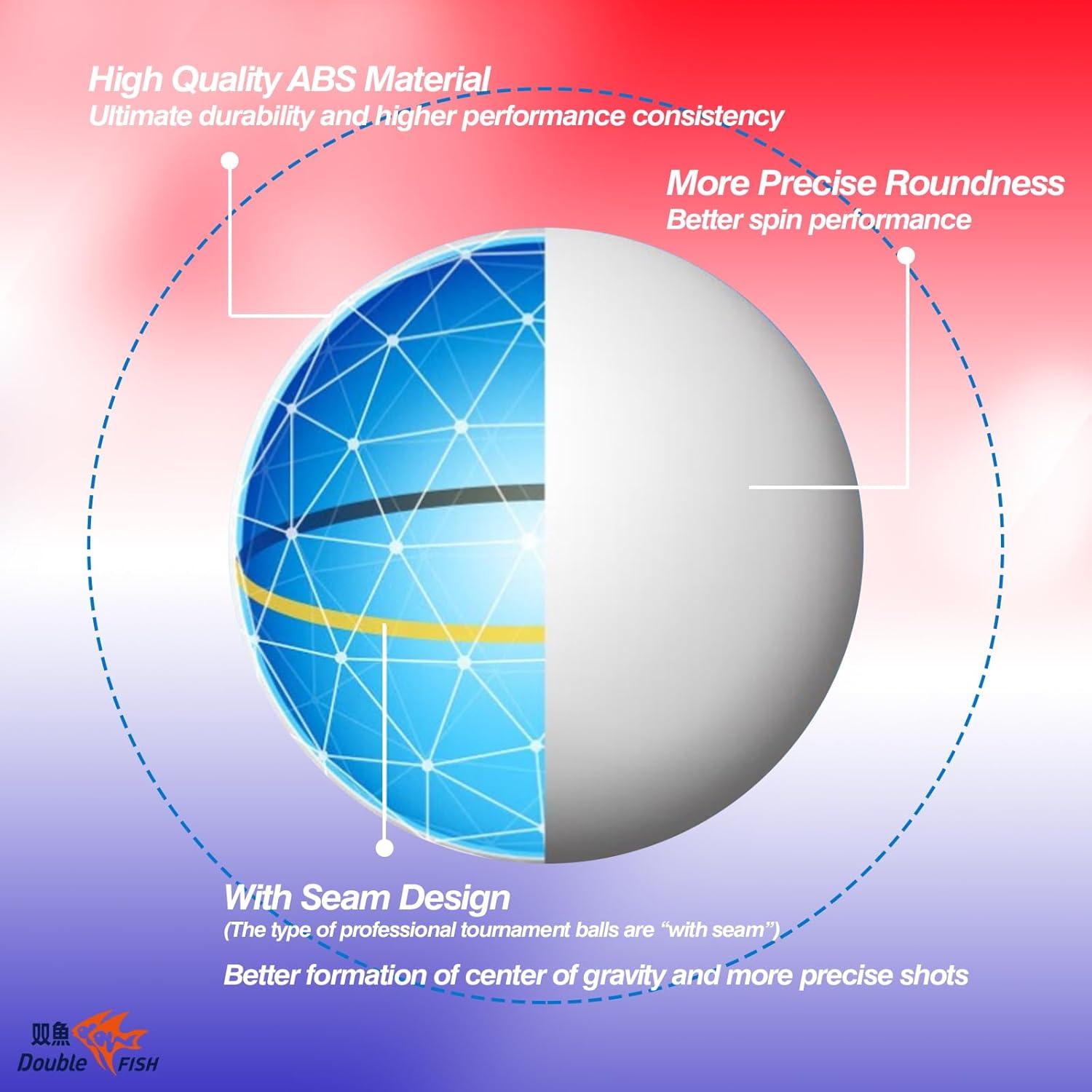 Bolas de Tenis de Mesa 3 Estrellas DOUBLE FISH 40mm - 6 Pcs