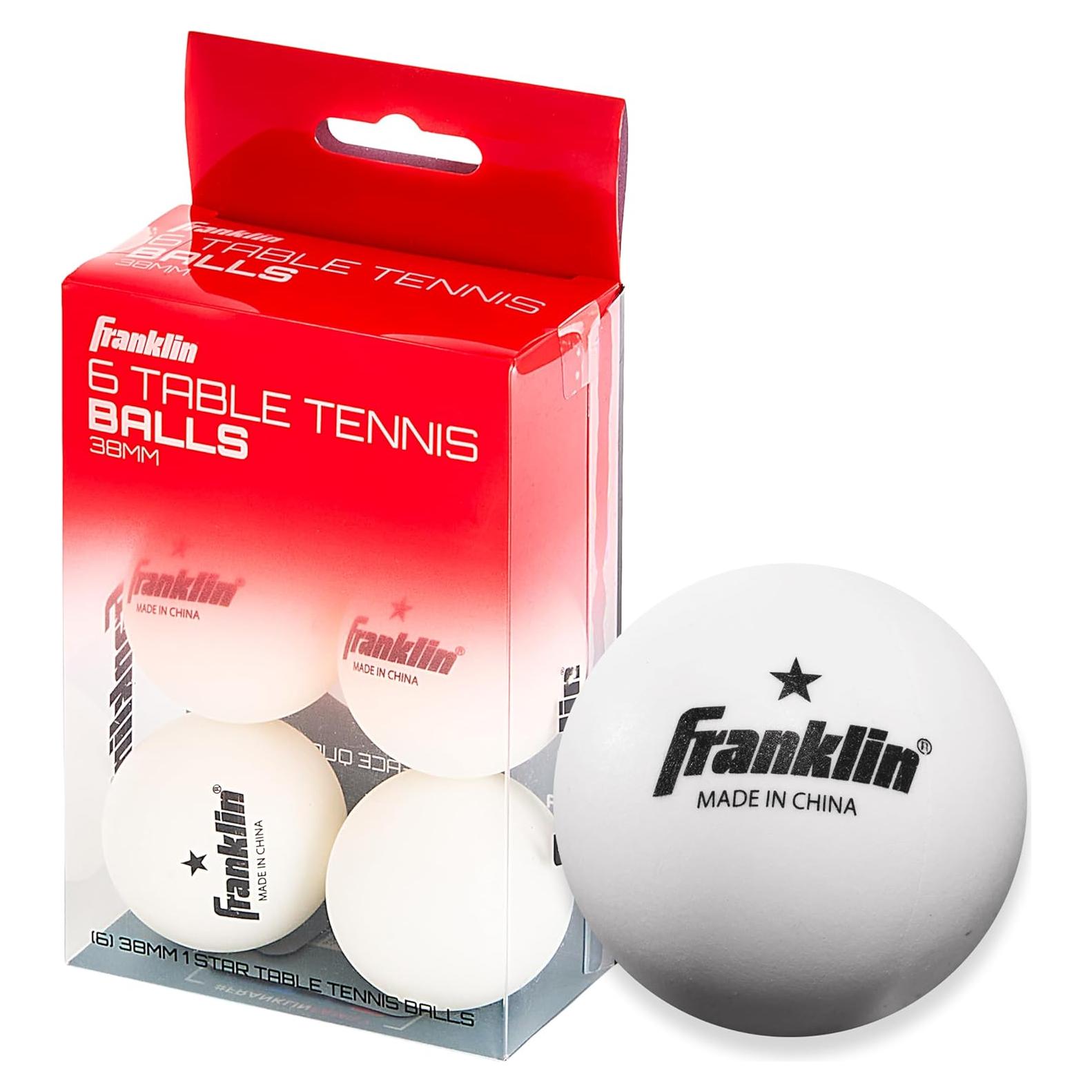 Pelotas de Tenis de Mesa Franklin Sports 38mm - Paquete de 6
