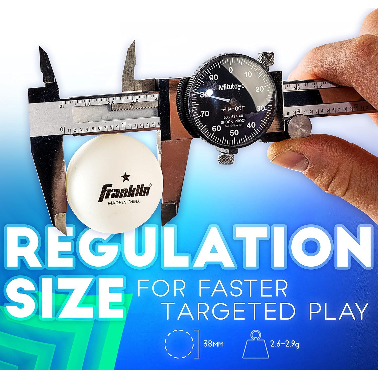 Pelotas de Tenis de Mesa Franklin Sports 38mm - Paquete de 6