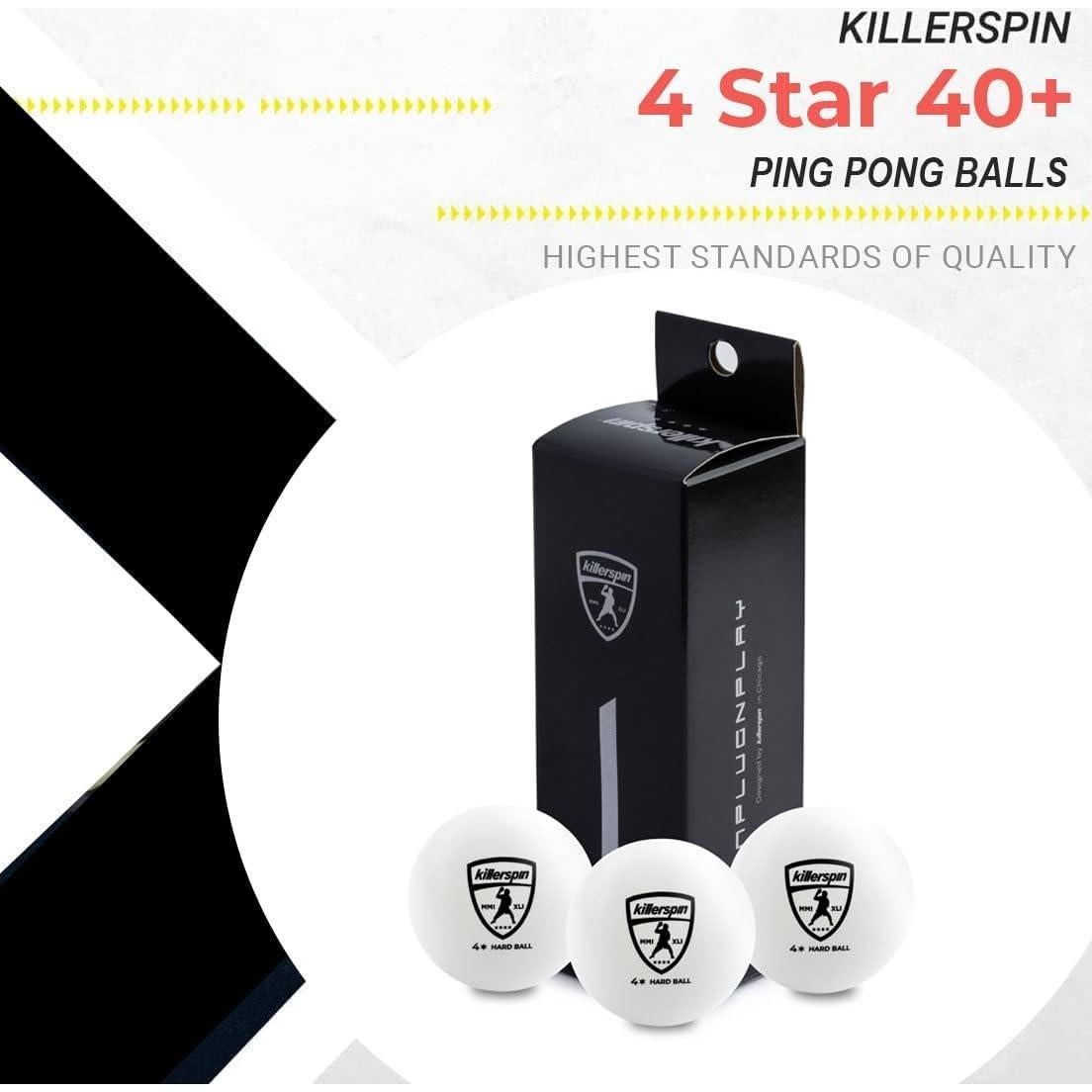 Pelotas de Ping Pong Killerspin 4 Estrellas 40mm - Paquete de 3