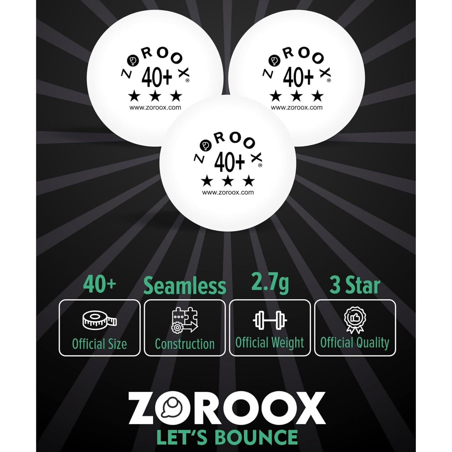 Pelotas de Tenis de Mesa ZOROOX 40mm - Paquete de 9 Blancas