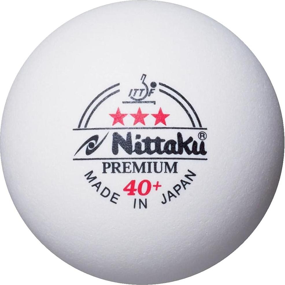 Bola de Tenis de Mesa Nittaku 3 Estrellas Premium 40mm - Paquete de 3