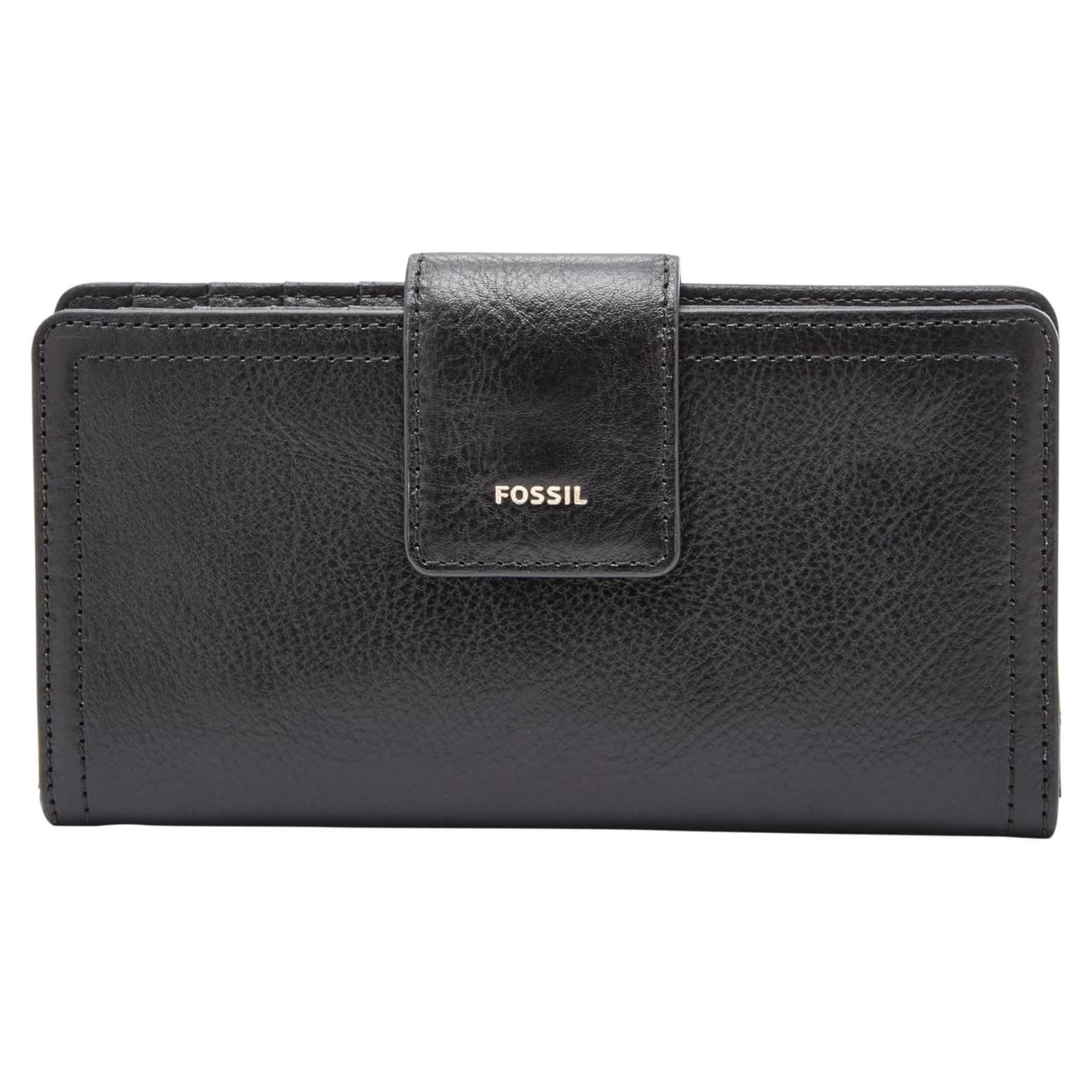 Billetera de Cuero Fossil Logan con Bloqueo RFID Negra