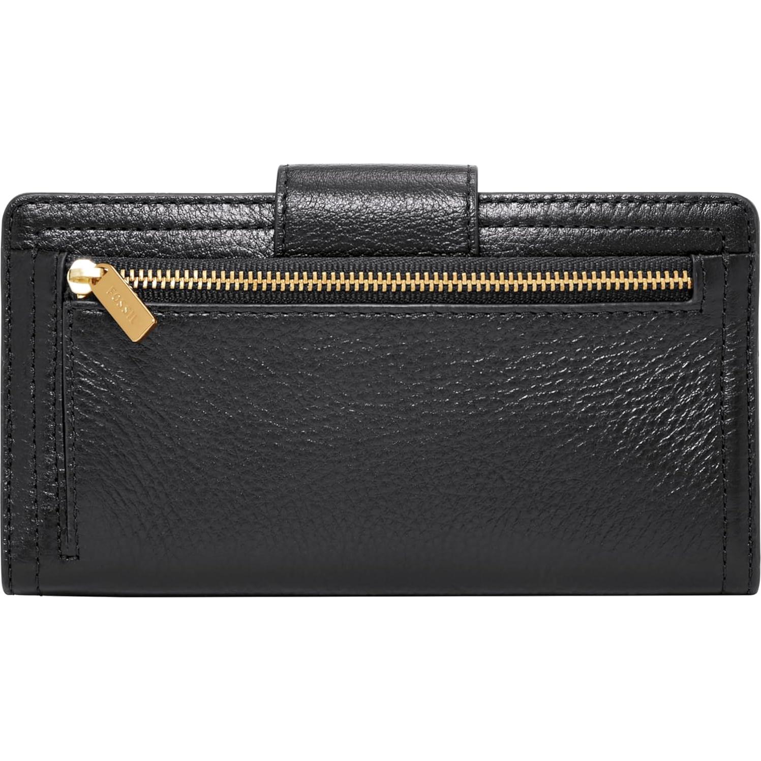 Billetera de Cuero Fossil Logan con Bloqueo RFID Negra