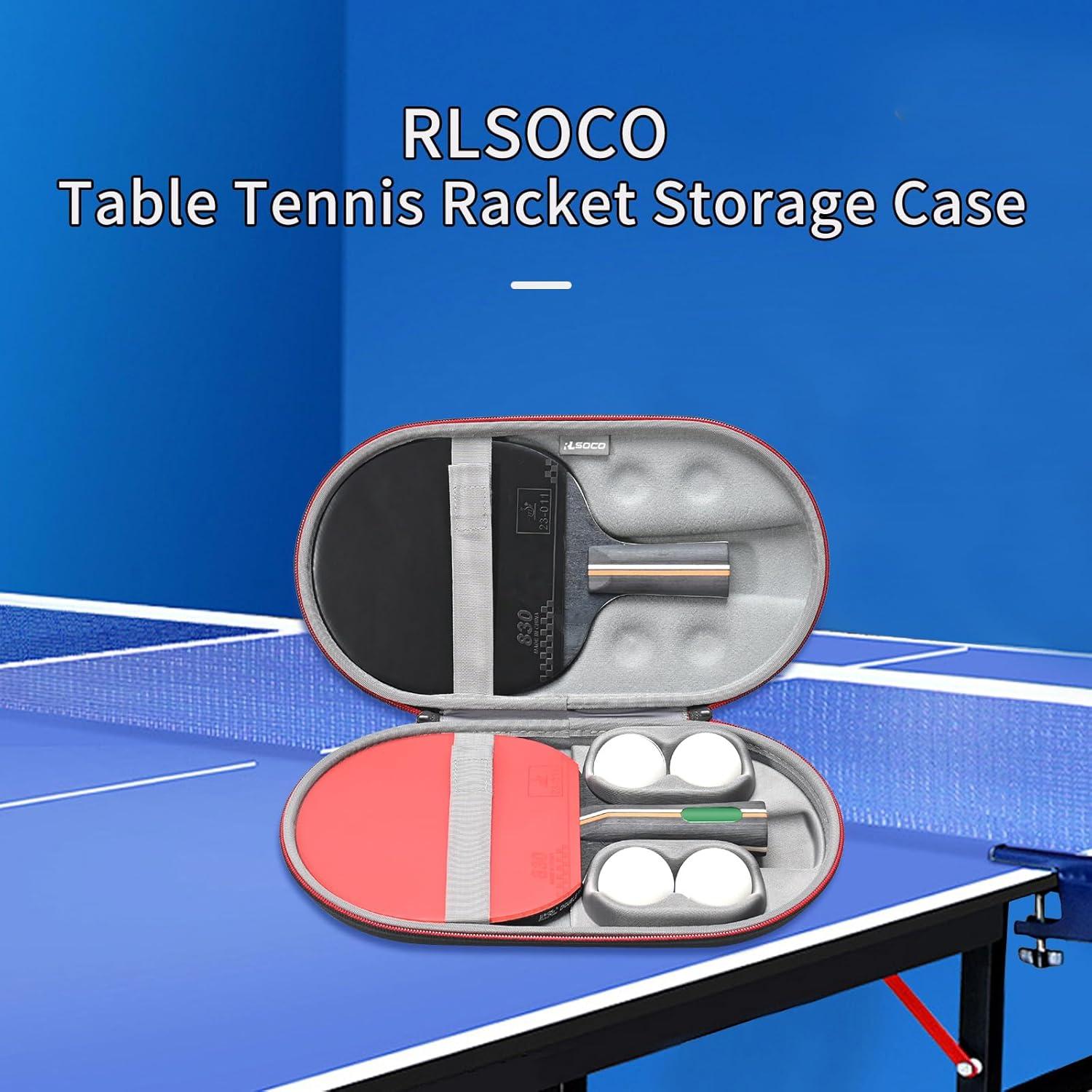 Funda Dura para Palas de Ping Pong RLSOCO Rle-2308, 2 Palas y 4 Pelotas
