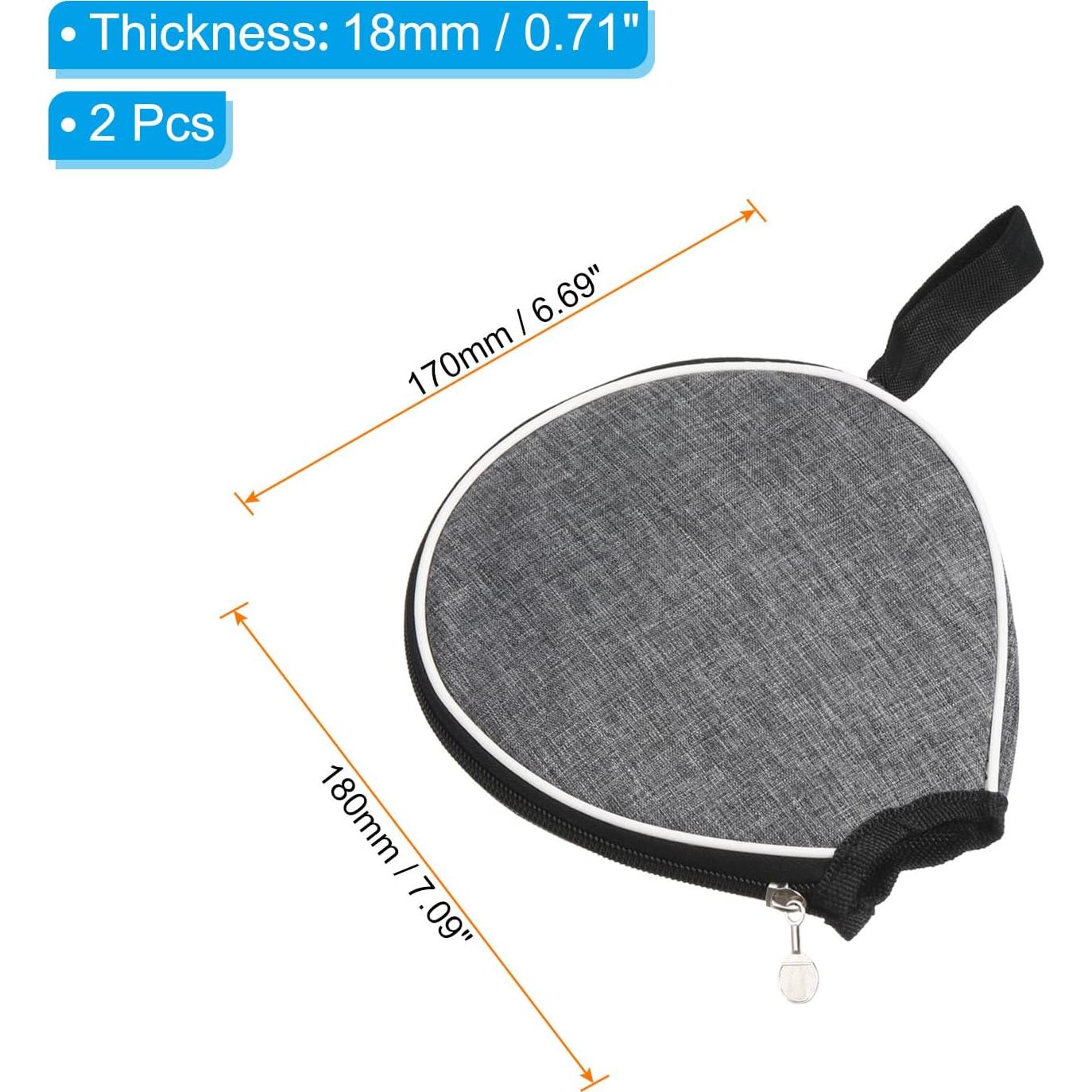 Funda para Palas de Ping Pong PATIKIL - Paquete de 2, Gris