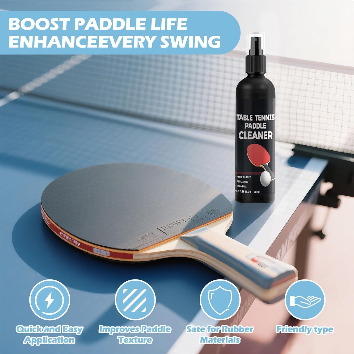 Kit Limpiador de Raquetas de Tenis de Mesa DINGSEN 100ml + Esponja