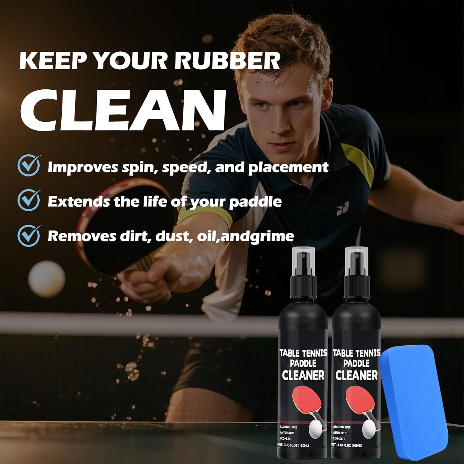 Kit Limpiador de Raquetas de Tenis de Mesa DINGSEN 100ml + Esponja