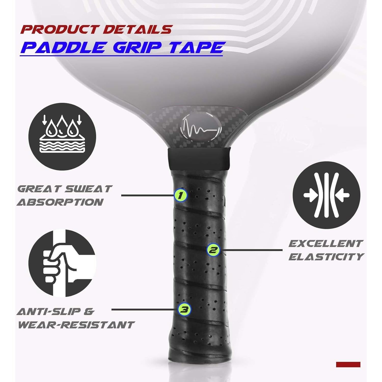 Cinta de Agarre AccEncyc 8 Piezas Multicolor para Raquetas