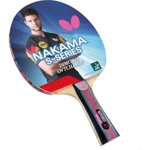 Paleta de Tenis de Mesa Butterfly Nakama S-7 Profesional con Goma Sapphira