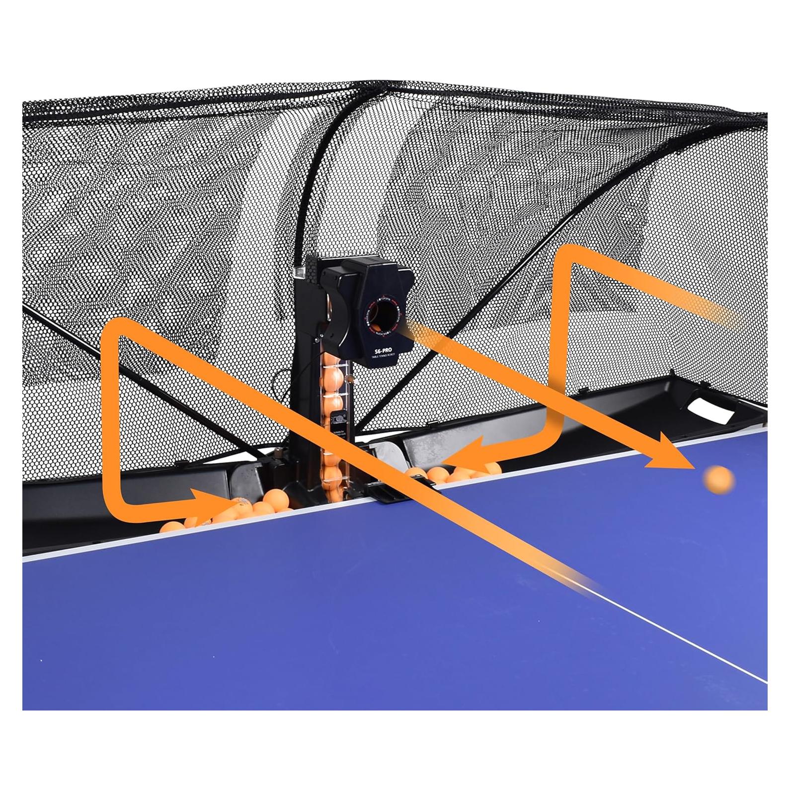 Máquina de Tenis de Mesa WAYMARK S6PRO con Red y 100 Pelotas