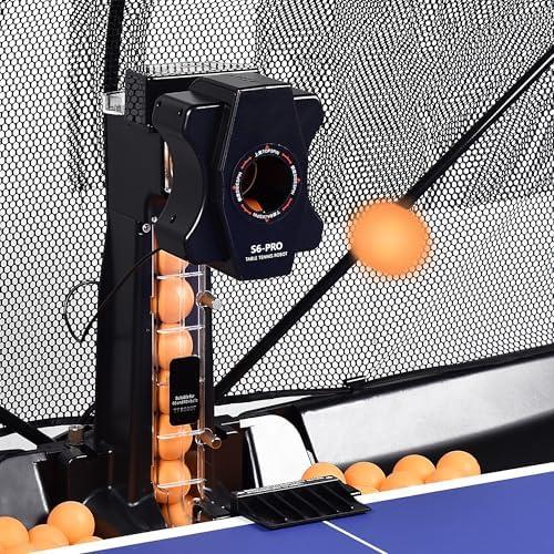 Máquina de Tenis de Mesa WAYMARK S6PRO con Red y 100 Pelotas