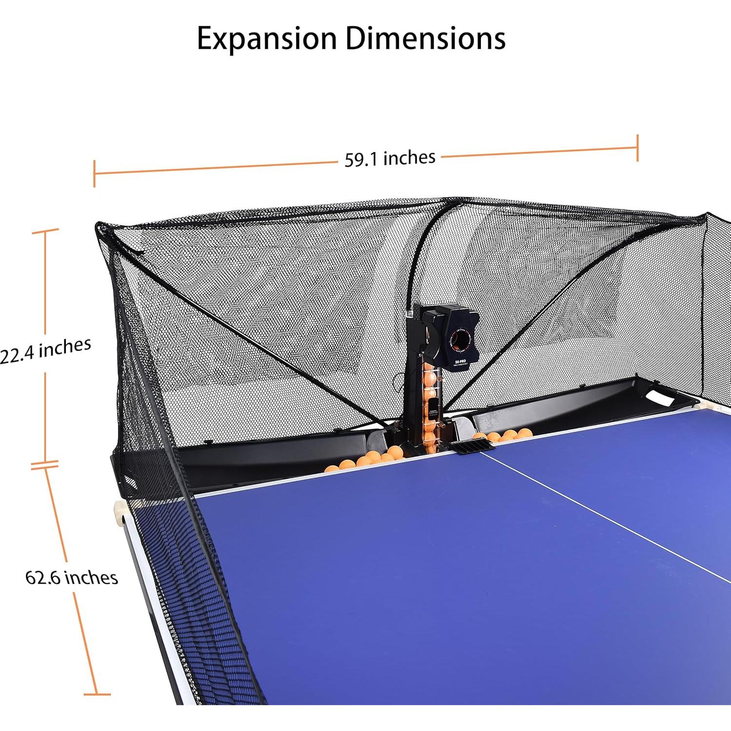 Máquina de Tenis de Mesa WAYMARK S6PRO con Red y 100 Pelotas