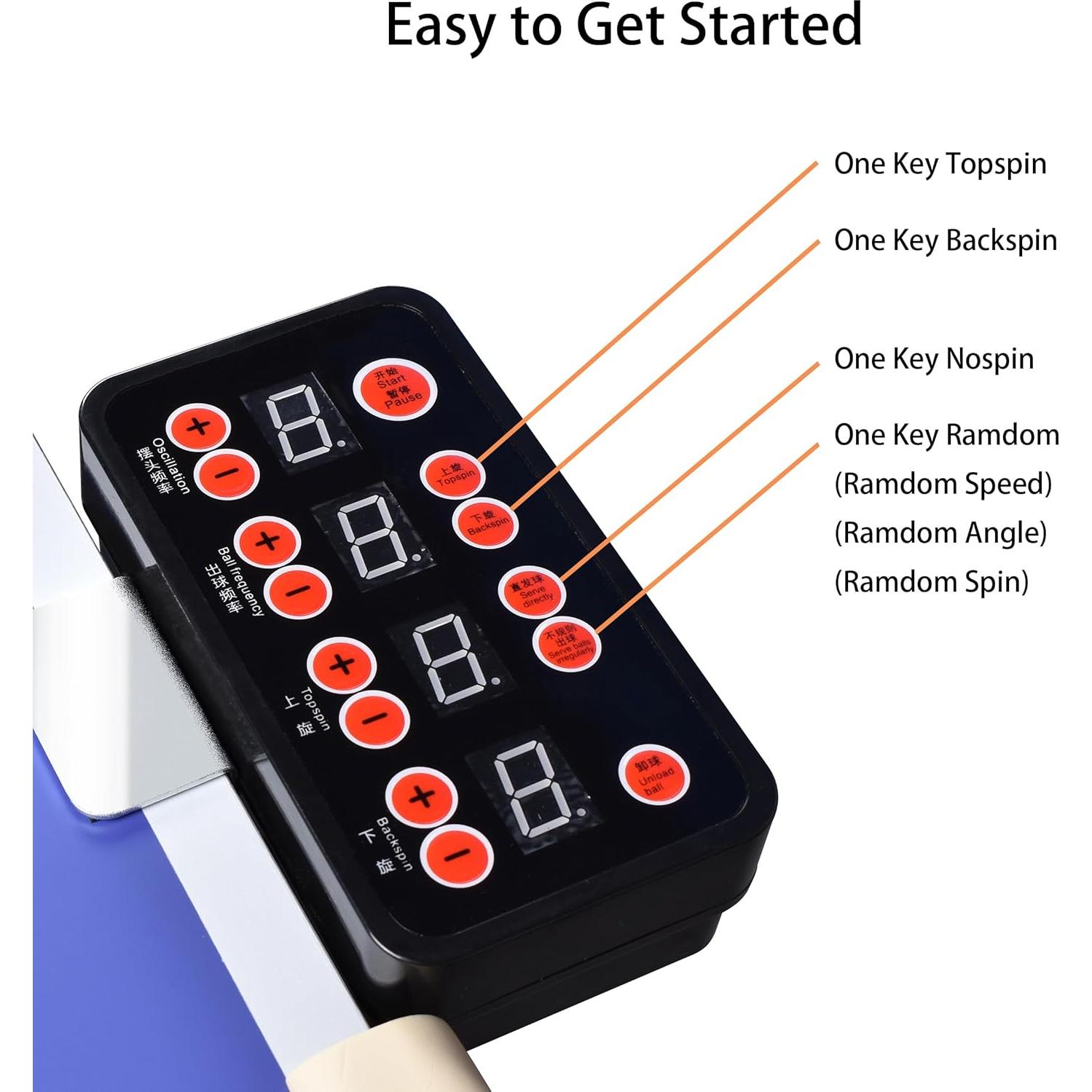 Máquina de Tenis de Mesa WAYMARK S6PRO con Red y 100 Pelotas