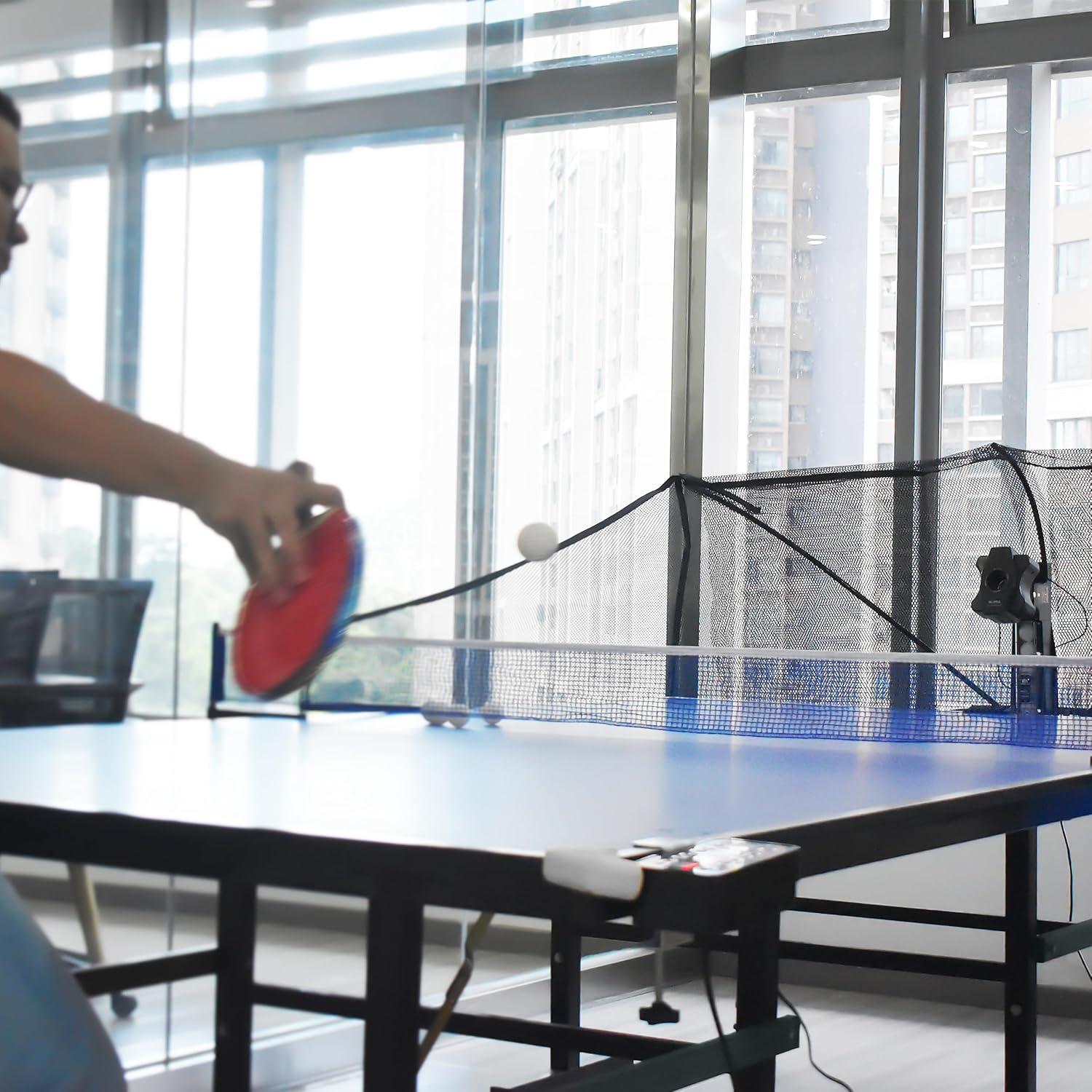 Máquina de Tenis de Mesa WAYMARK S6PRO con Red y 100 Pelotas