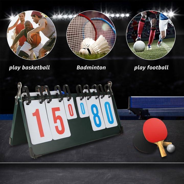 Tablero de Puntuación Portátil LOEQIAN 6 Dígitos para Deportes