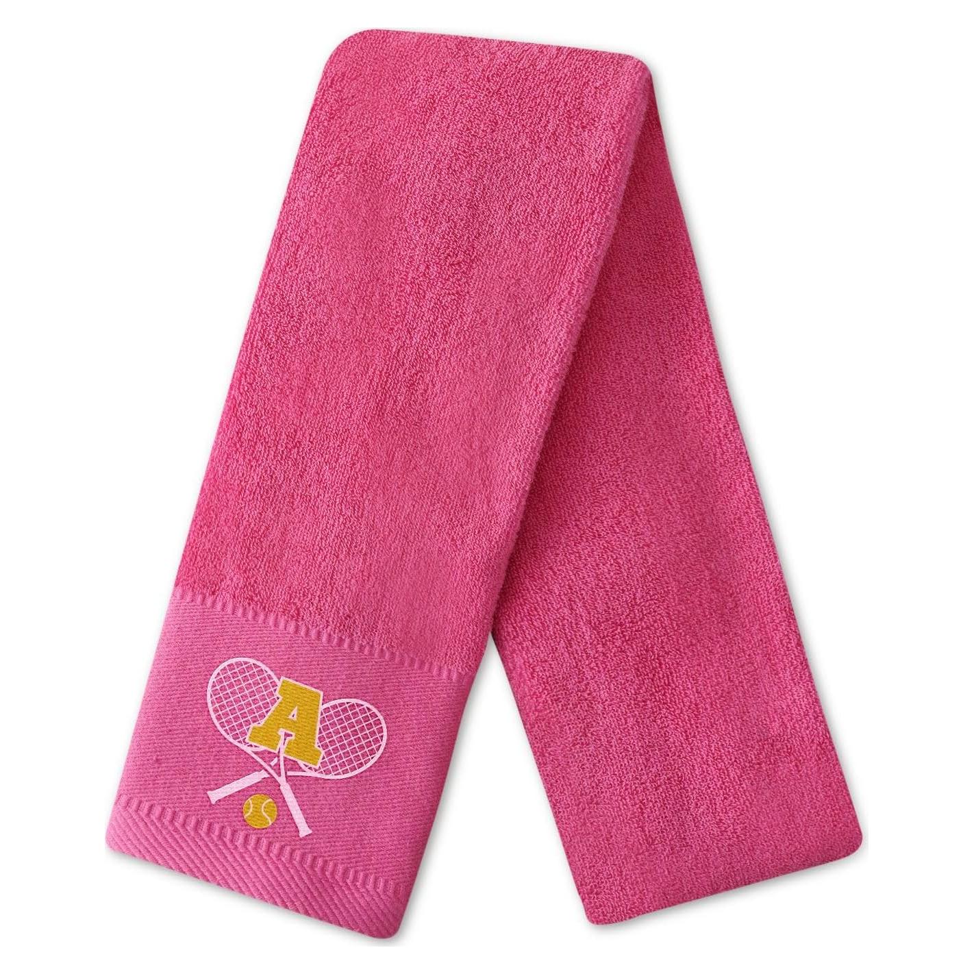 Toalla de Tenis Bordada CybGene Rosa Fucsia 33.7x18.9cm