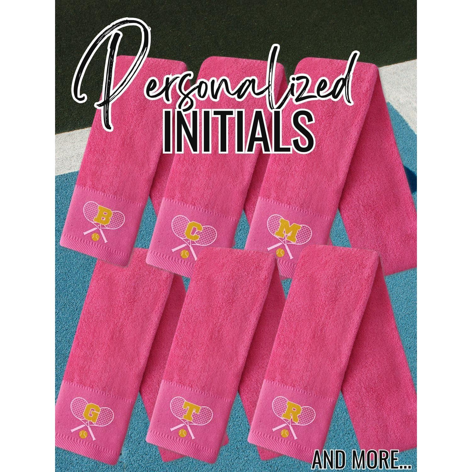 Toalla de Tenis Bordada CybGene Rosa Fucsia 33.7x18.9cm