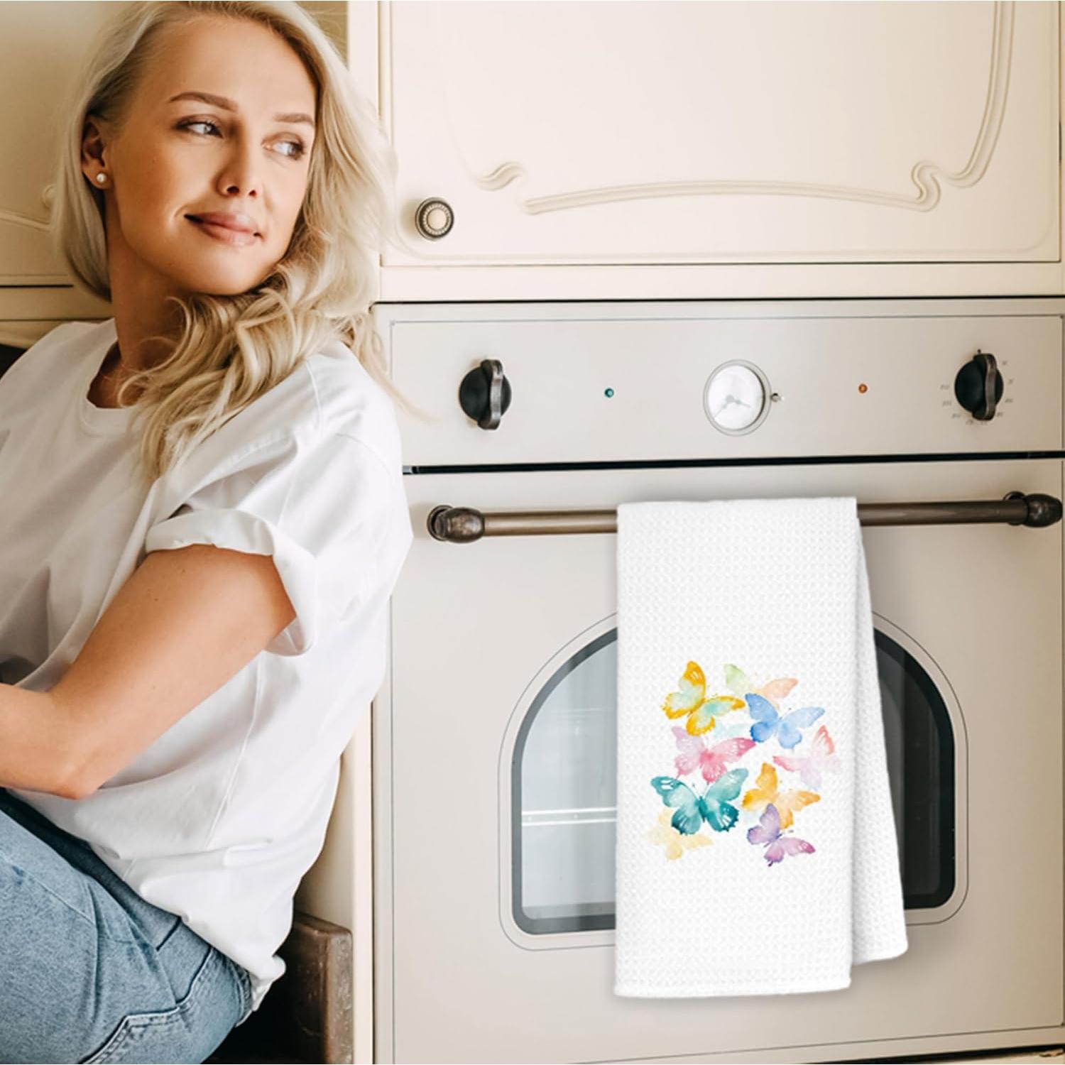 Toallas de Cocina Exqcom Mariposa 40x60 cm Decorativas