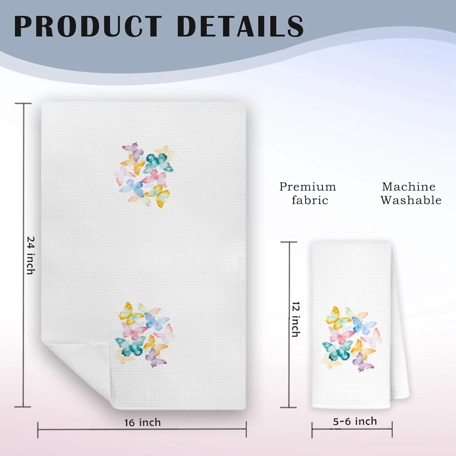 Toallas de Cocina Exqcom Mariposa 40x60 cm Decorativas