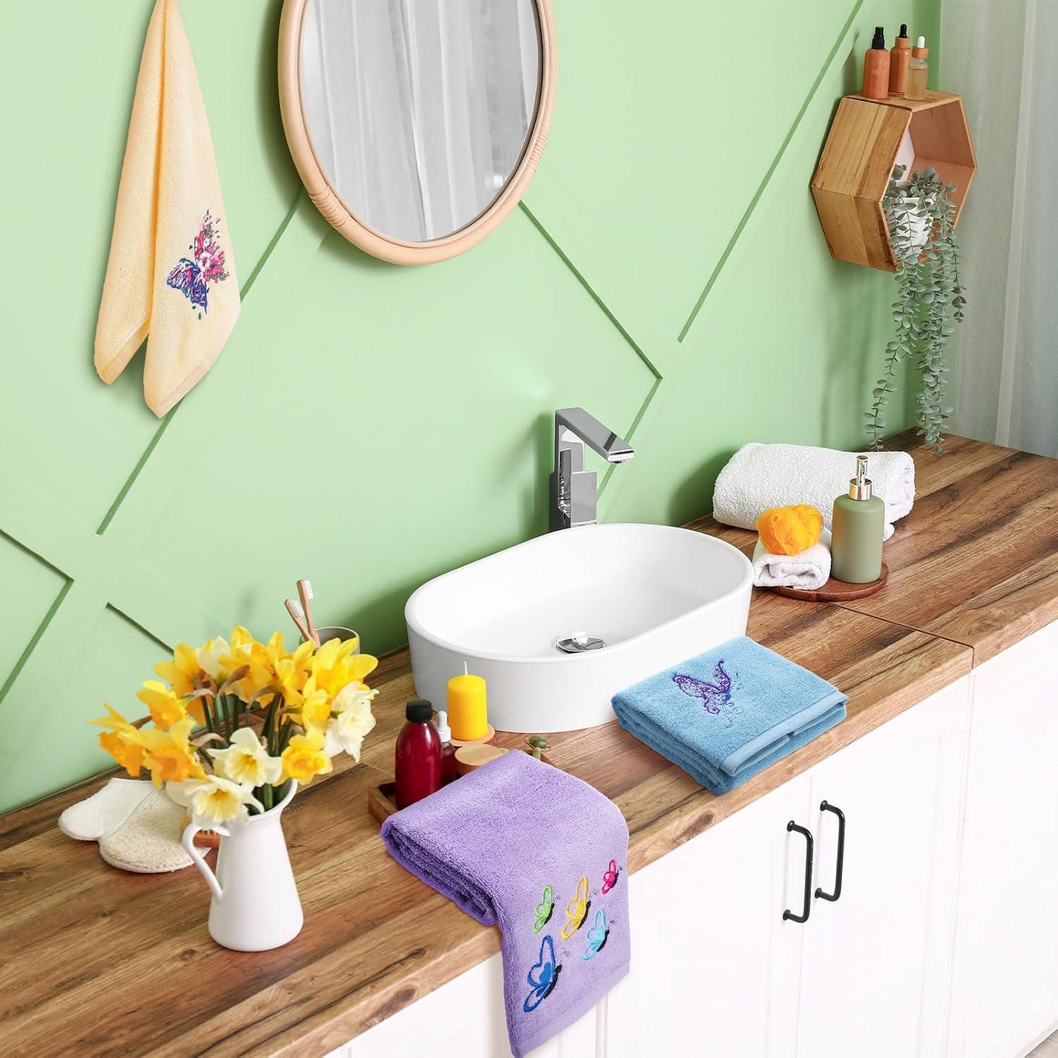 Toallas de Mano Bordadas Mariposa SmoothNovelty 3 Pcs 35x74 cm