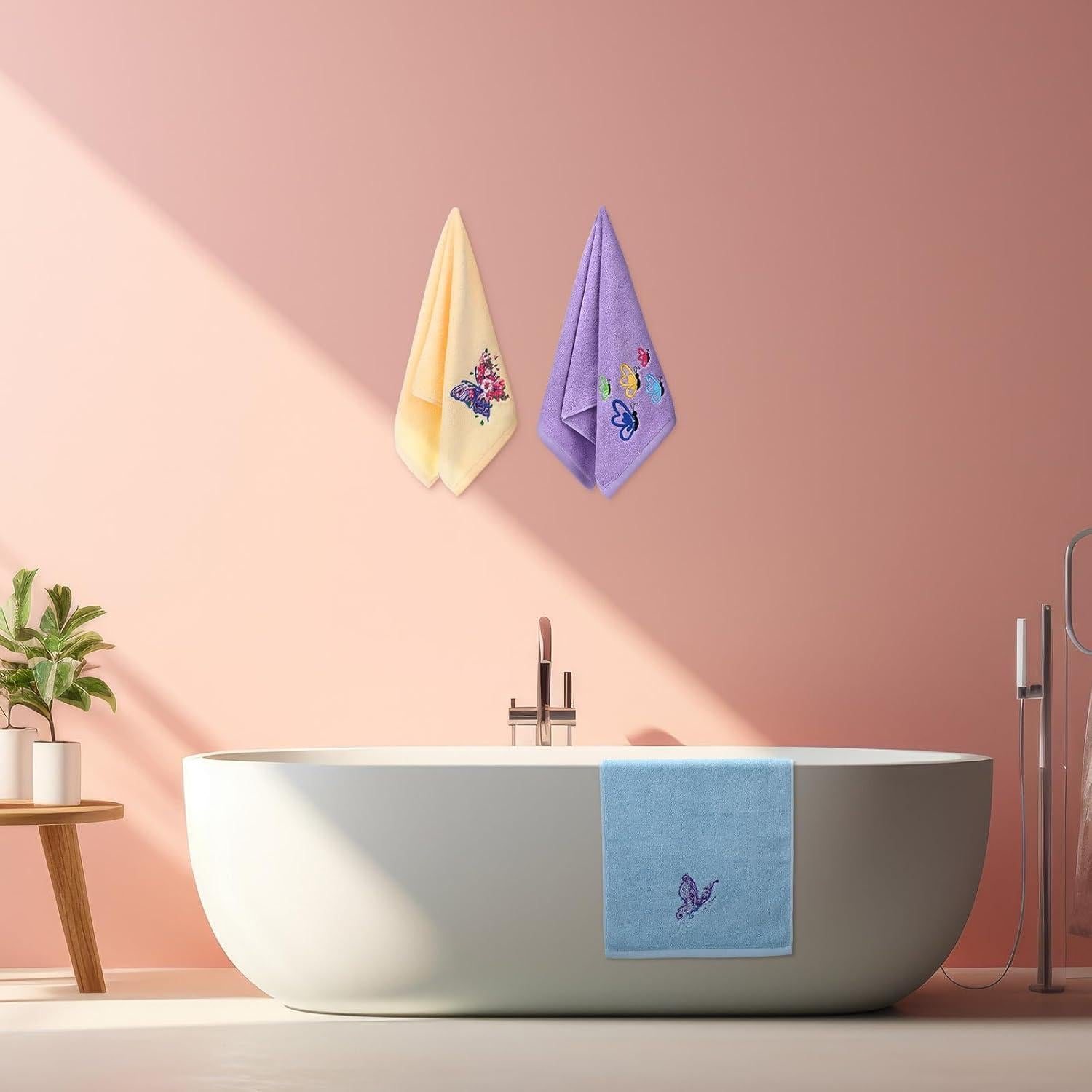 Toallas de Mano Bordadas Mariposa SmoothNovelty 3 Pcs 35x74 cm