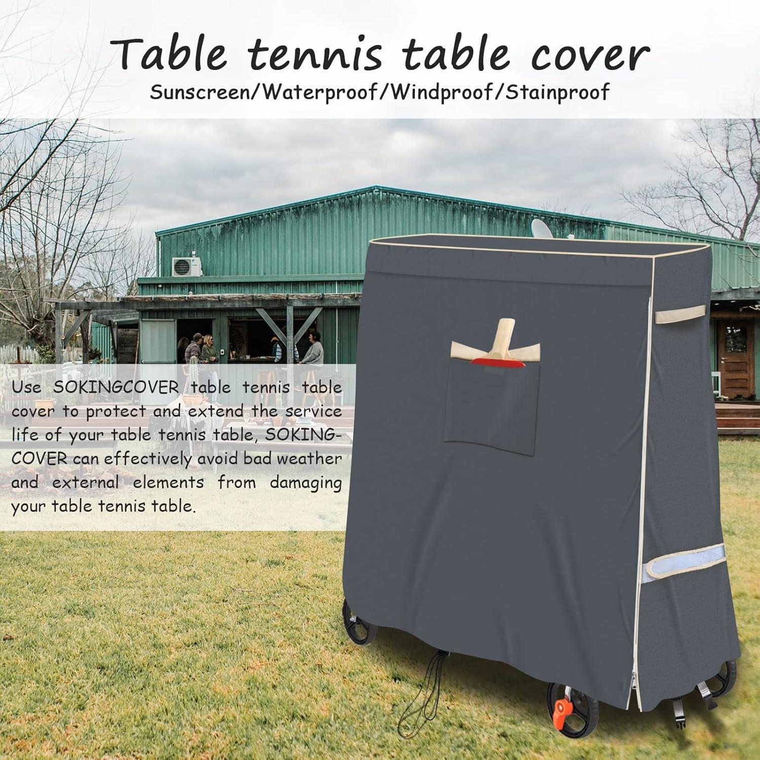 Cubierta de Mesa de Tenis SOKINGCOVER Impermeable 165x71x185cm