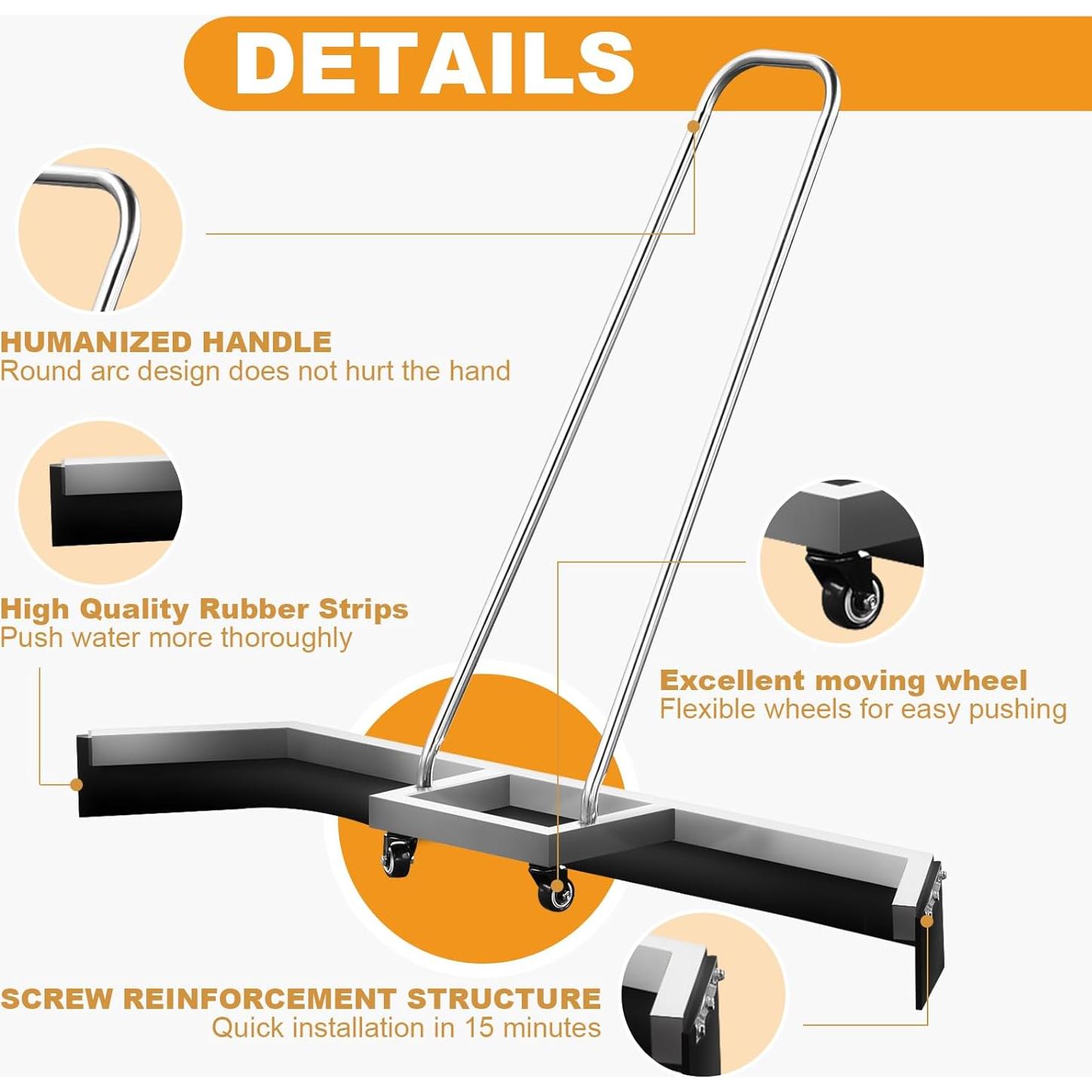 Raspador de Piso para Cancha de Tenis Supvision 137.2cm Acero Inoxidable