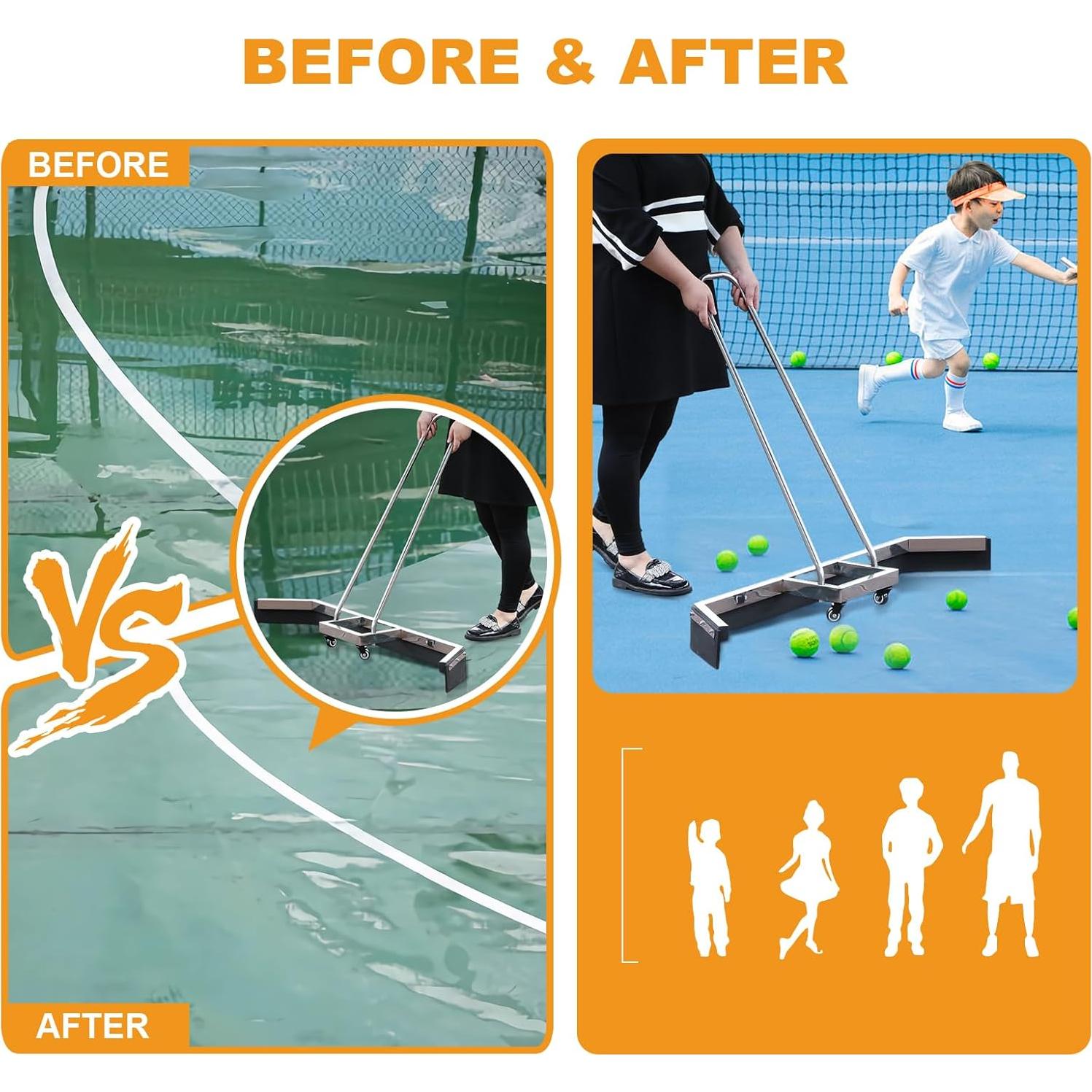 Raspador de Piso para Cancha de Tenis Supvision 137.2cm Acero Inoxidable