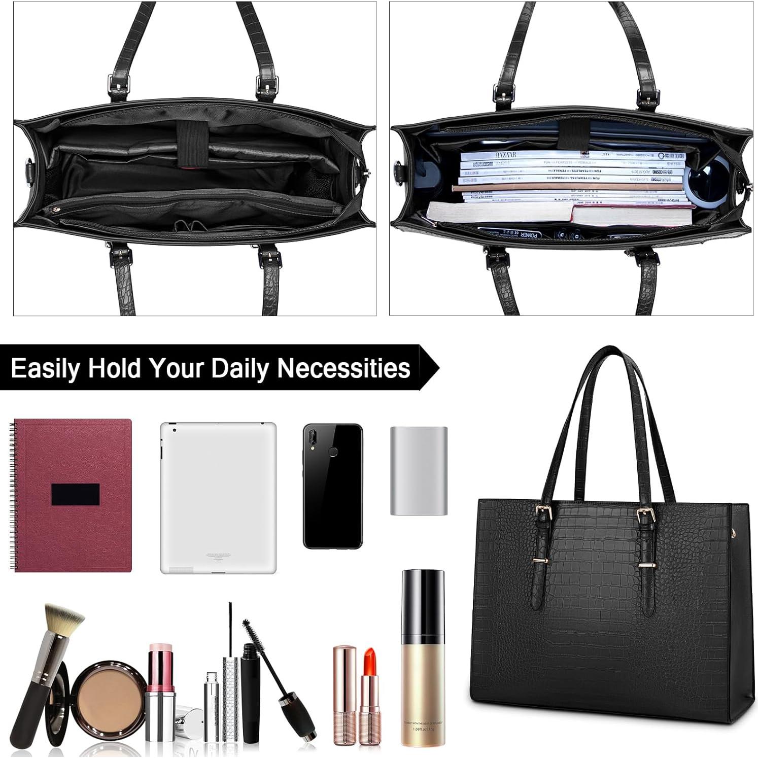 Bolsa de Laptop Lubardy 15.6" Cuero Negro Impermeable