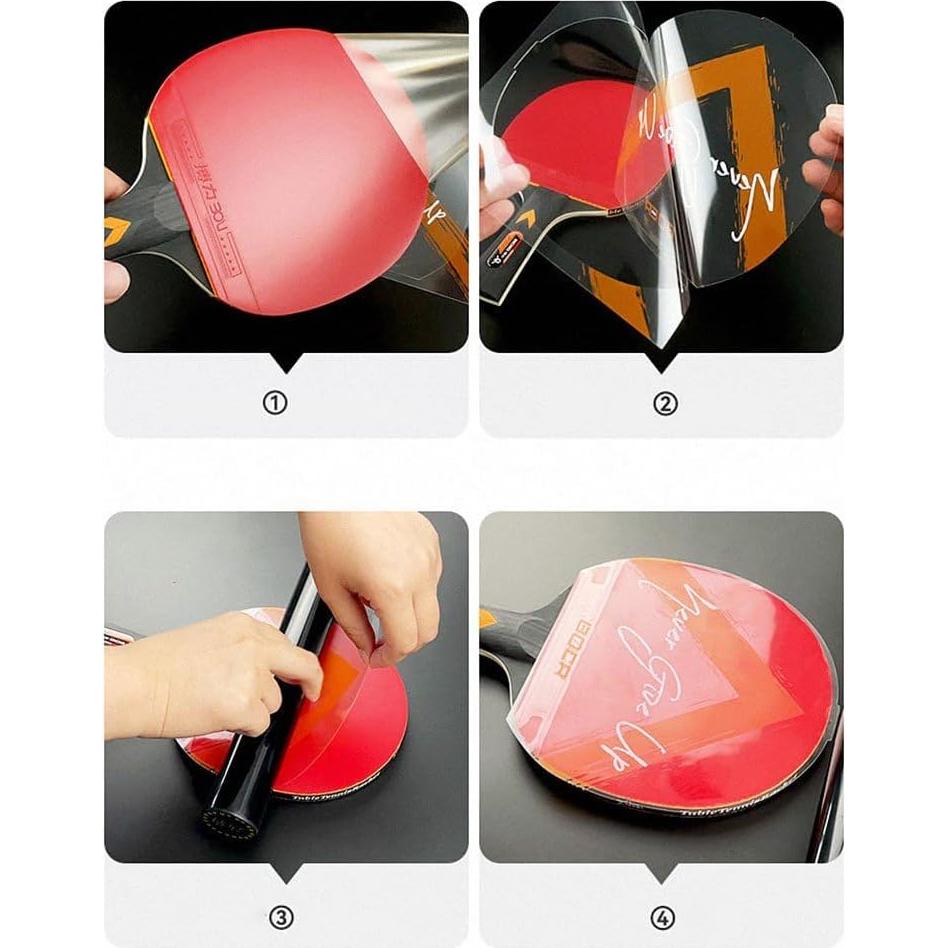 2 Hojas Adhesivas Amarillas Tustao para Raquetas de Tenis de Mesa