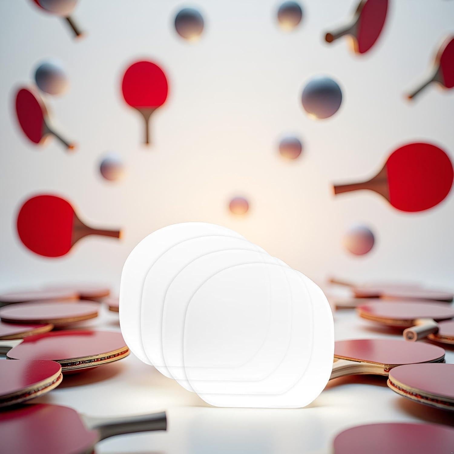 4 Películas Adhesivas Transparentes Junfamilee para Palas de Tenis de Mesa