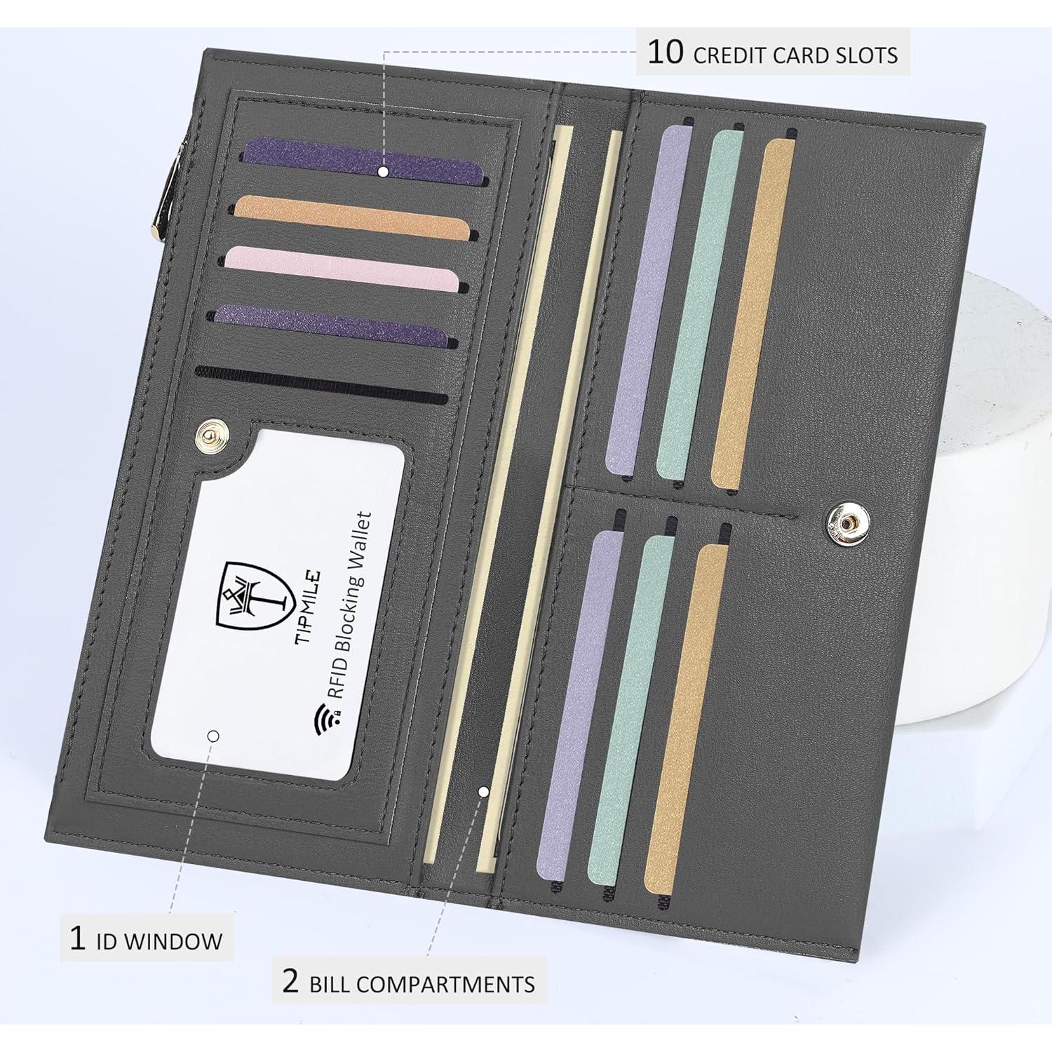 Billetera Bifold Tipmile Gris Oscuro con Bloqueo RFID