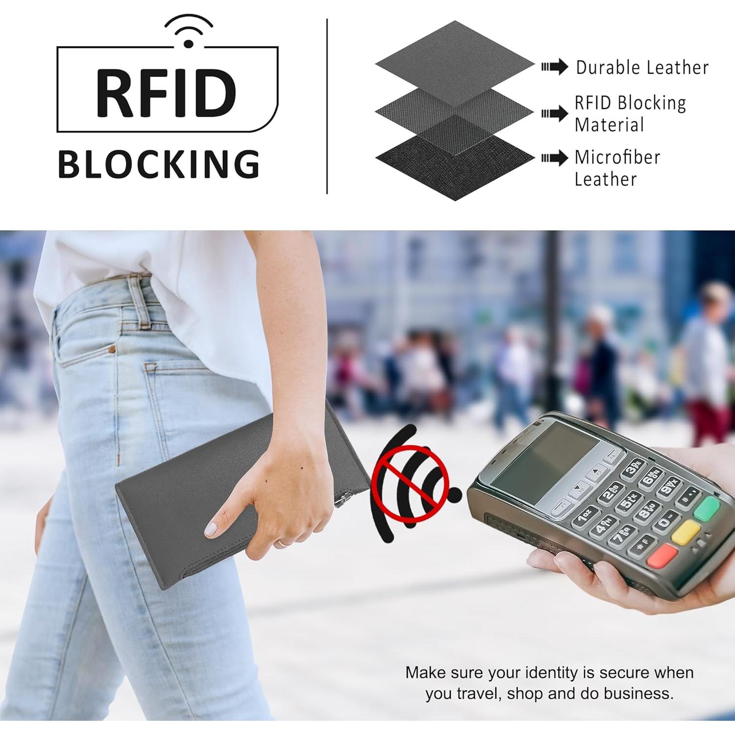Billetera Bifold Tipmile Gris Oscuro con Bloqueo RFID