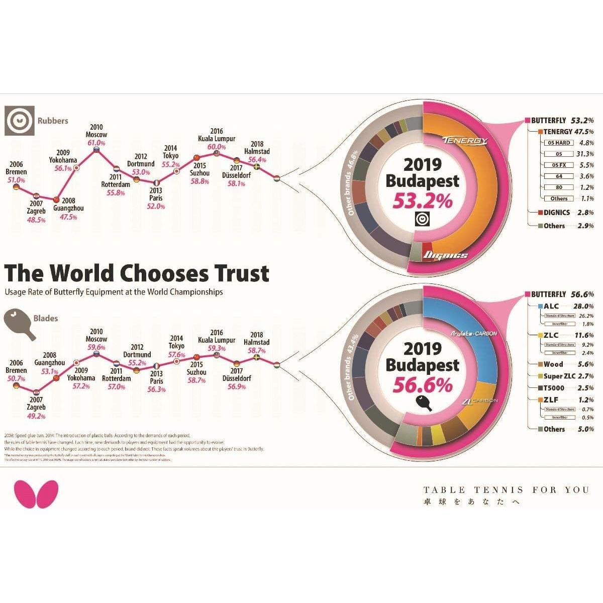 Raqueta de Tenis de Mesa Butterfly Viscaria Pro-Line Tenergy 05