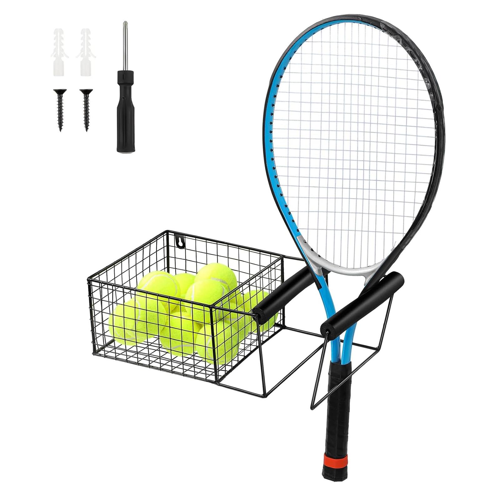 Soporte de Raquetas de Tenis y Pelotas Zonon Montado en Pared