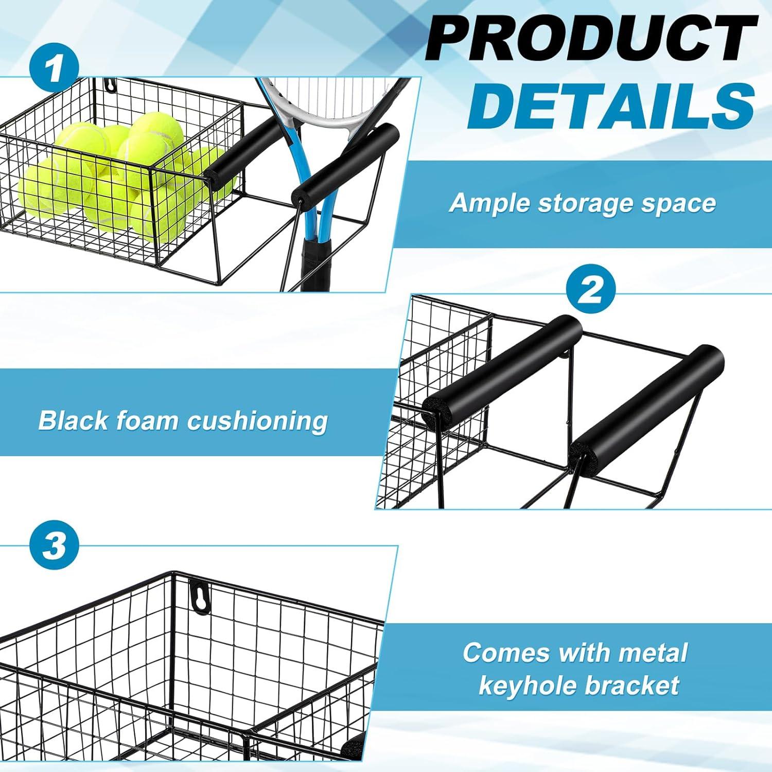 Soporte de Raquetas de Tenis y Pelotas Zonon Montado en Pared