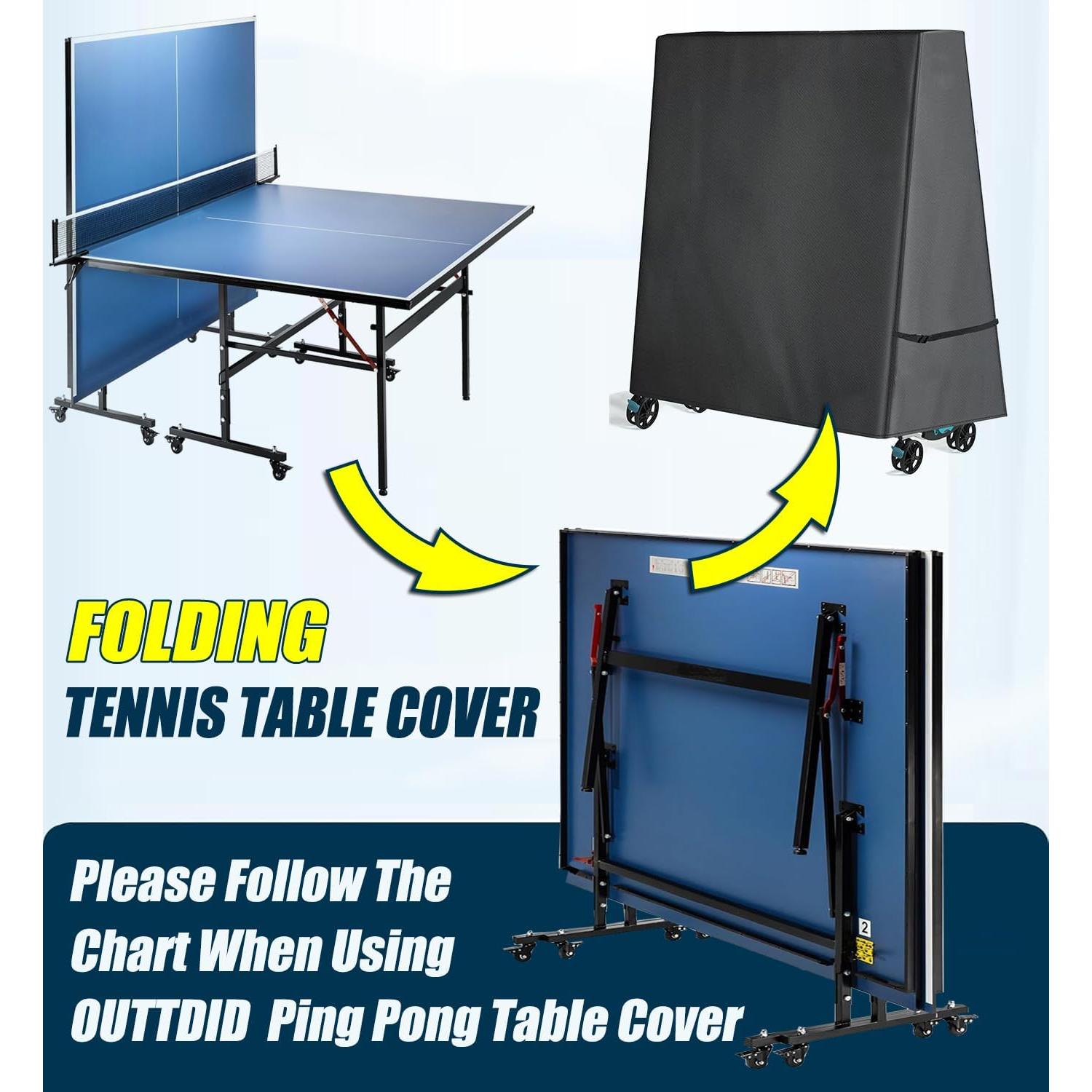 Cubierta de Mesa de Ping Pong OUTTDID 600D Impermeable 2.74x1.52m