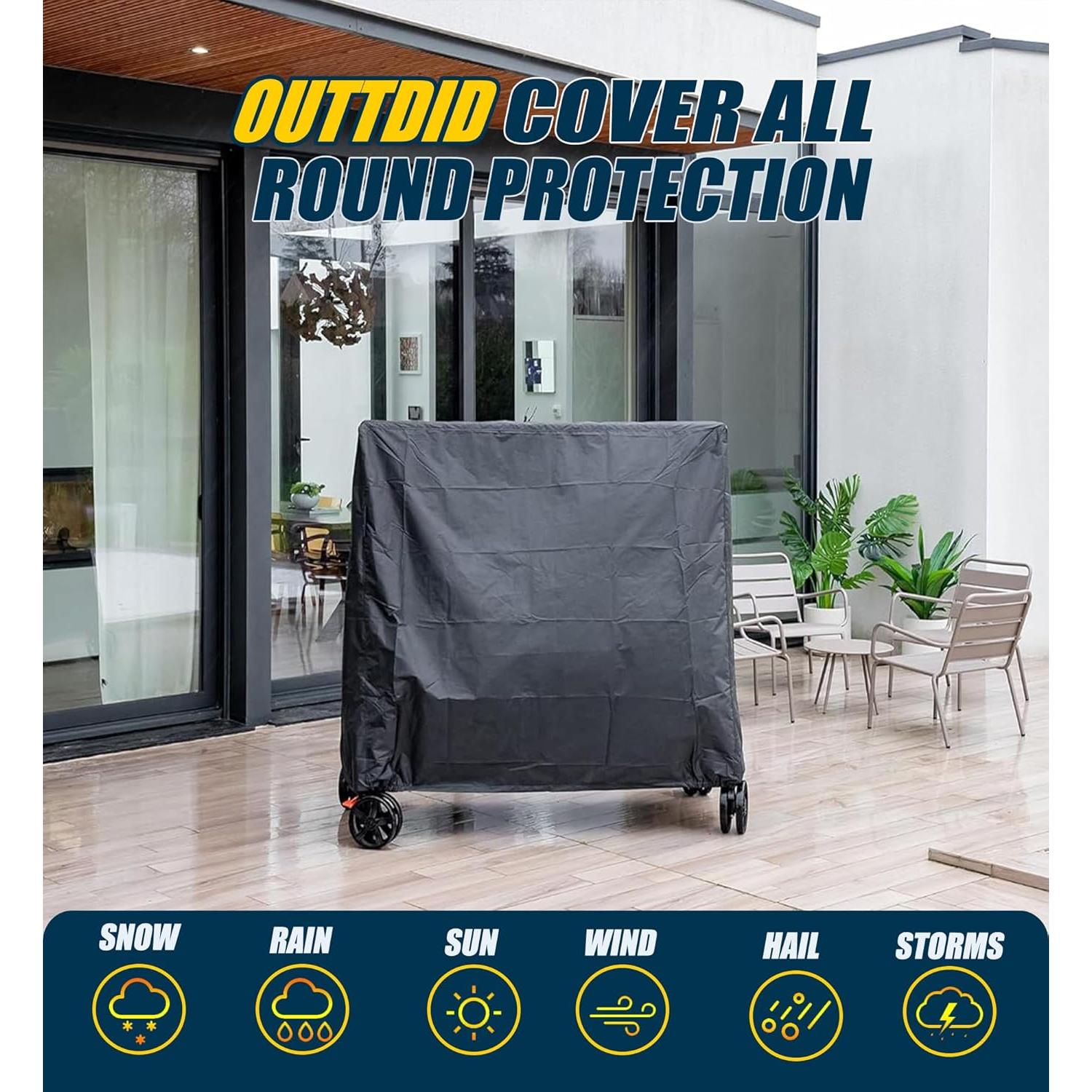 Cubierta de Mesa de Ping Pong OUTTDID 600D Impermeable 2.74x1.52m