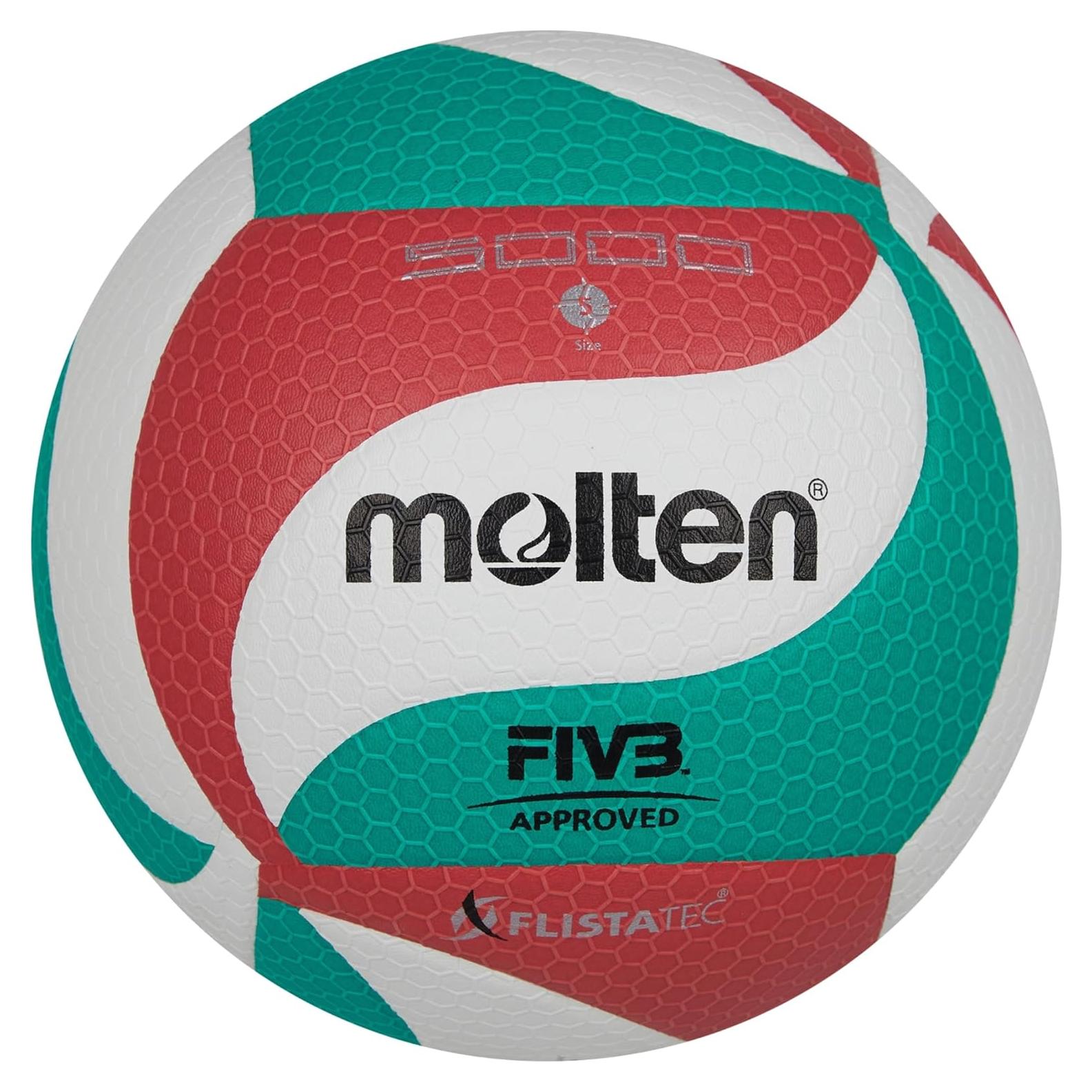 Balón de Voleibol Molten V5M5000 FIVB Tamaño 5 Blanco/Rojo/Verde