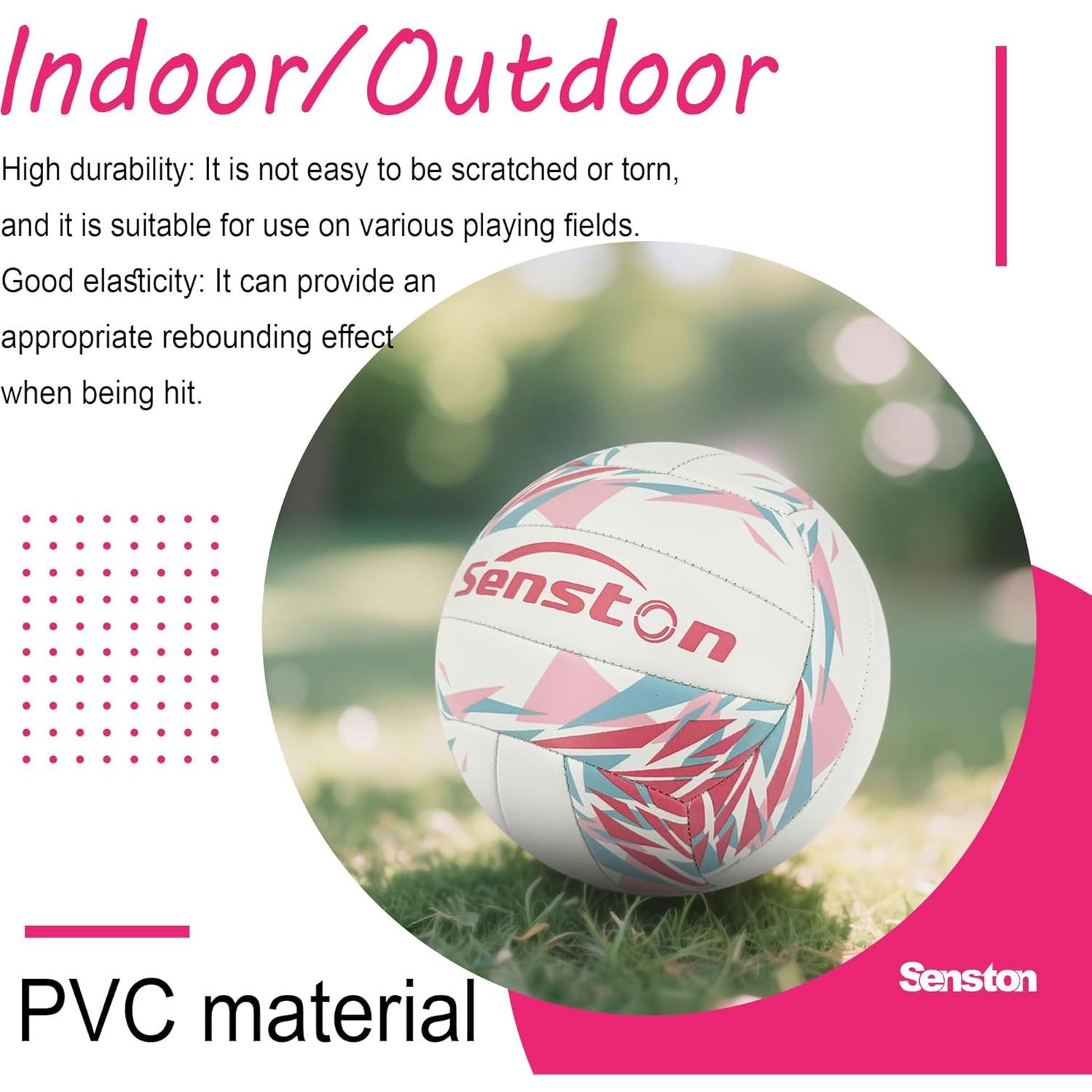 Balón de Voleibol Senston Tamaño 5 PVC Rosa para Interior/Exterior