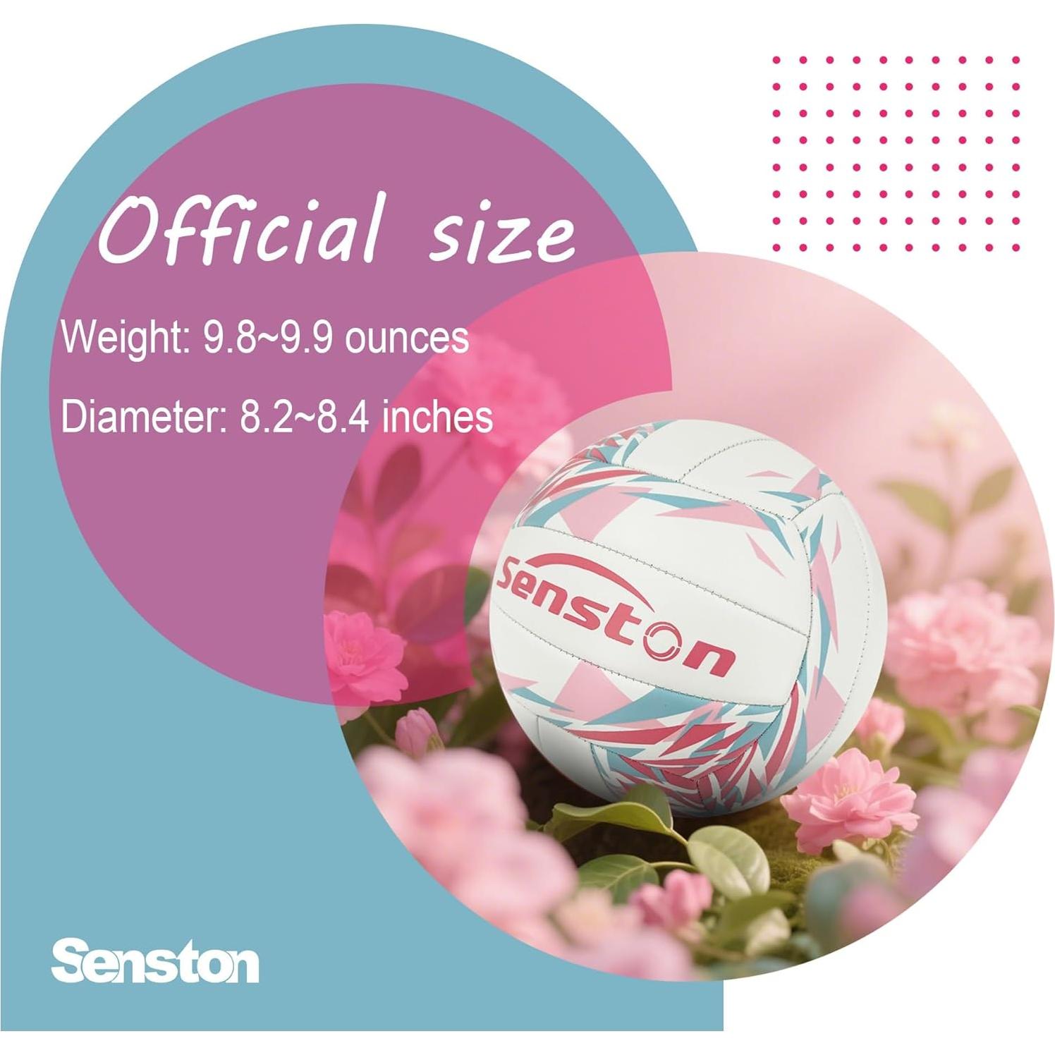 Balón de Voleibol Senston Tamaño 5 PVC Rosa para Interior/Exterior