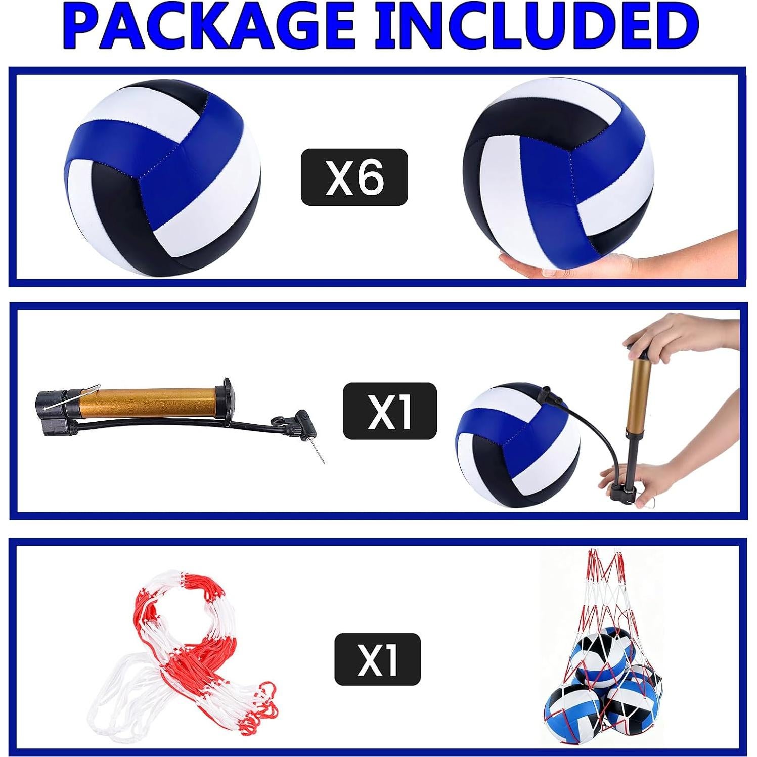 Paquete de 6 Balones de Voleibol HYPGARD Tamaño 5 a Prueba de Agua