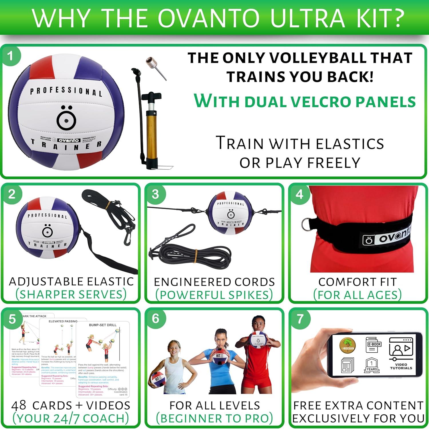 Kit de Entrenamiento de Voleibol OVANTO VT ULTRA - Ajustable y Completo