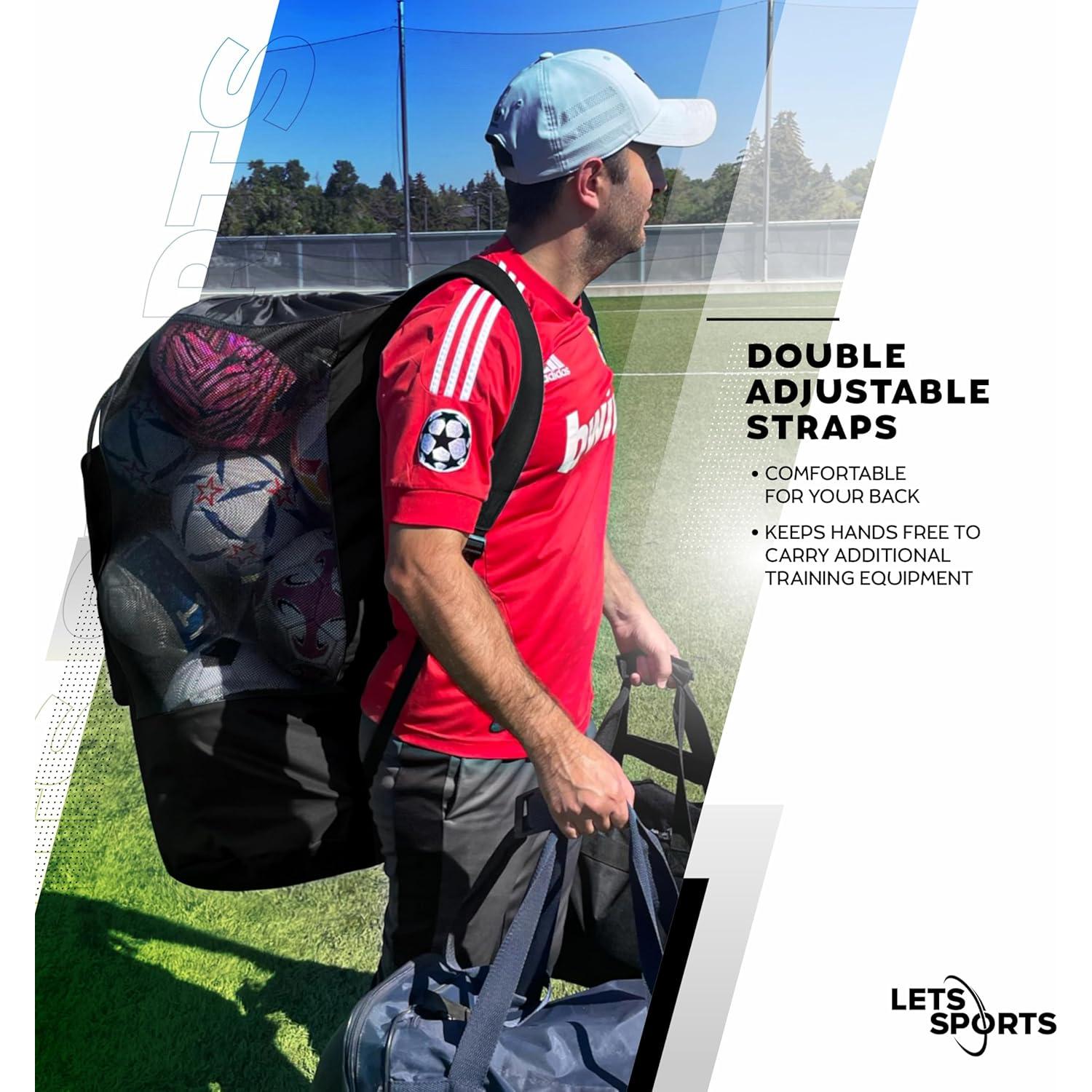 Bolsa de Balones Deportivos LETS Sports Negra 94x43 cm