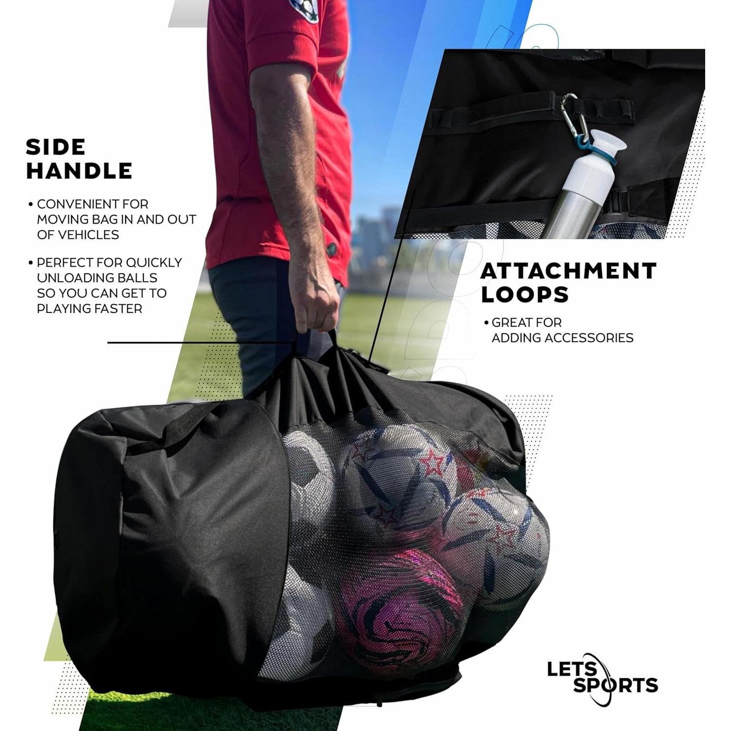 Bolsa de Balones Deportivos LETS Sports Negra 94x43 cm